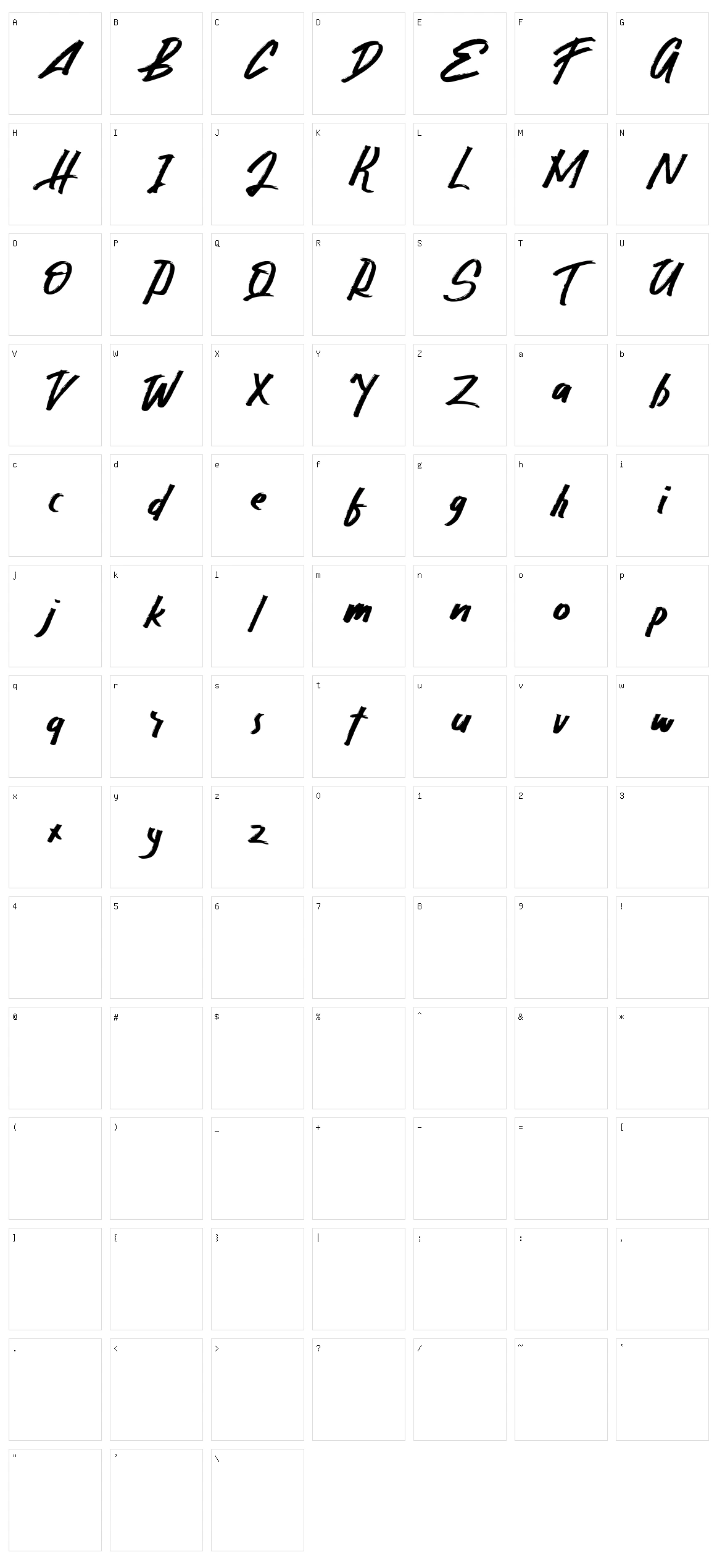 Gasela Character Set