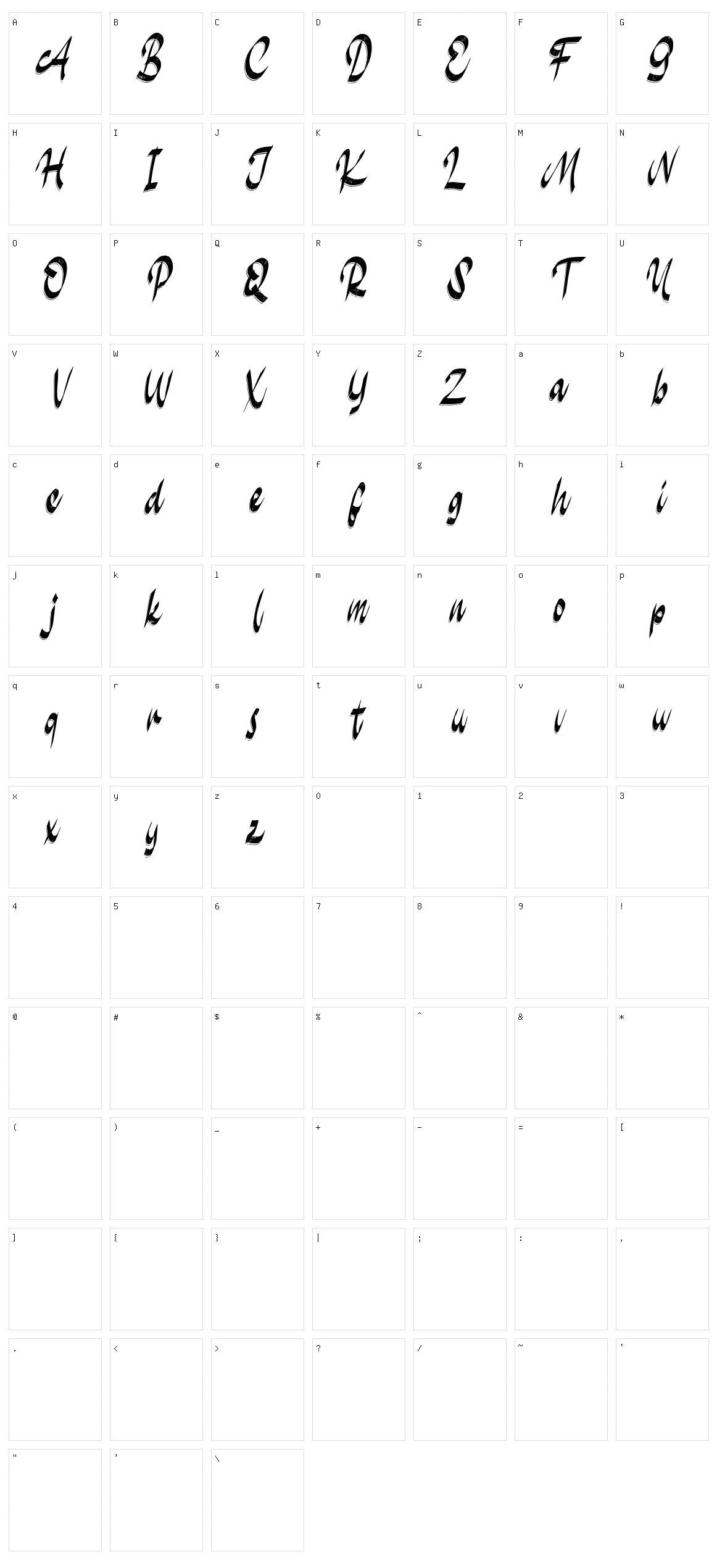 Sulifec Character Set
