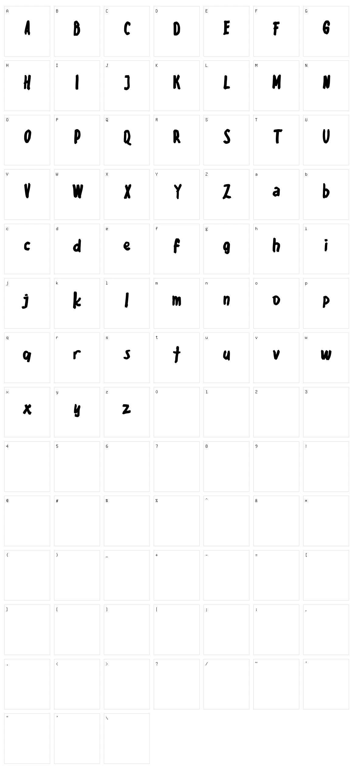 Enicye Character Set