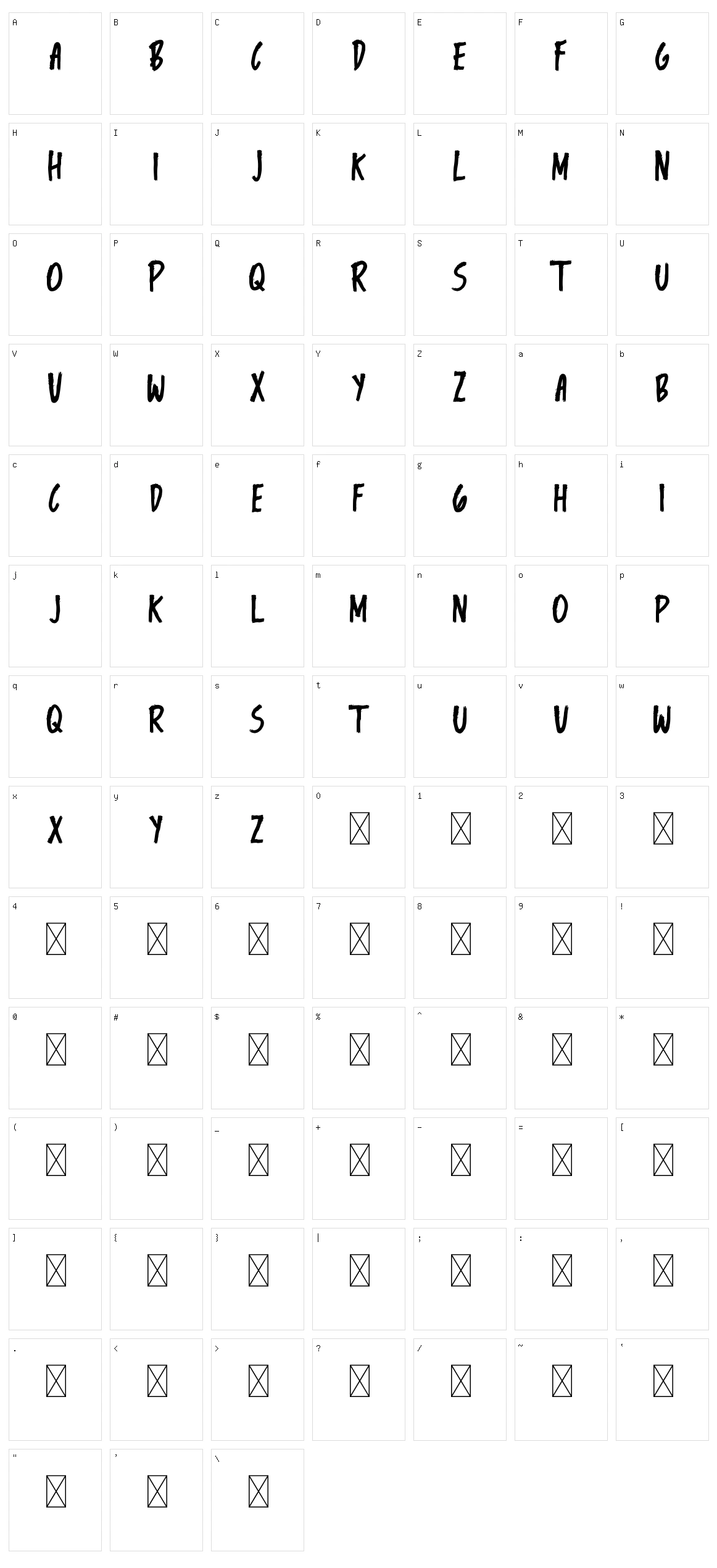 Khensin Character Set