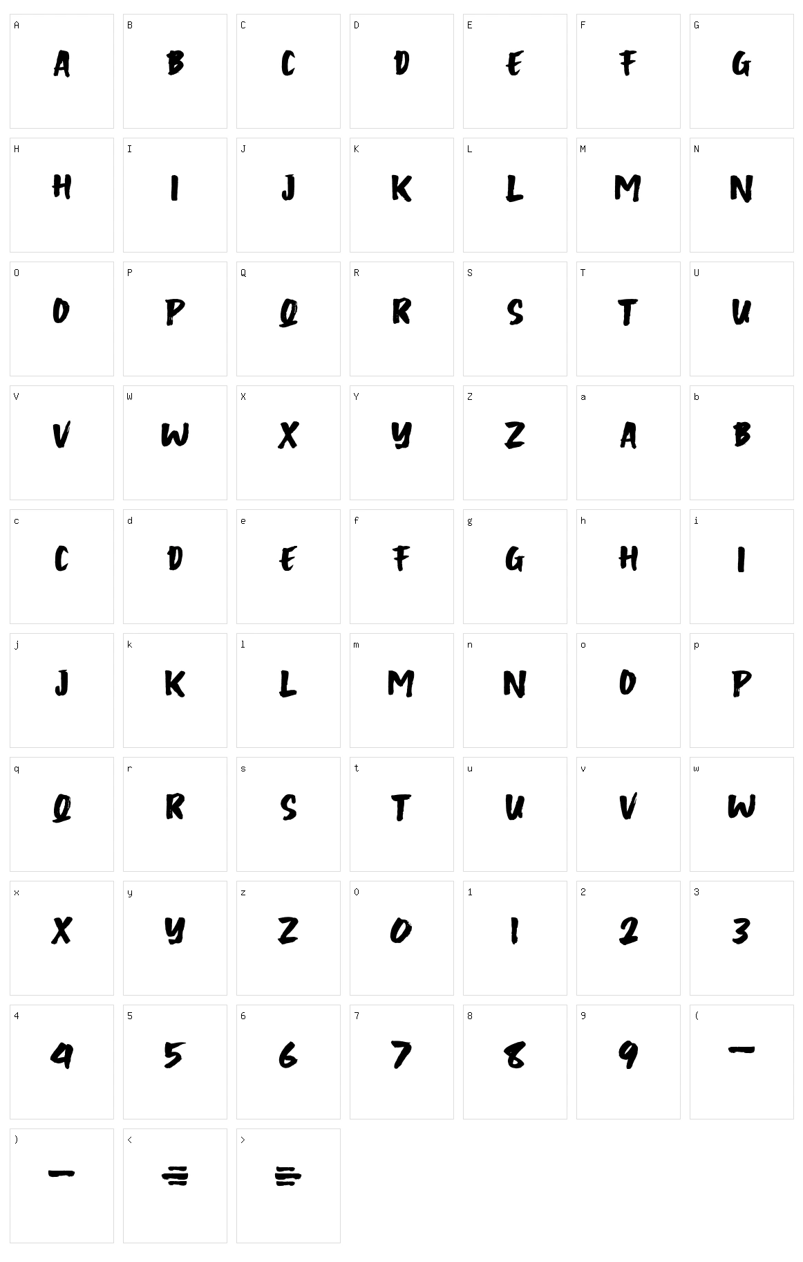 Coolerbrush Character Set