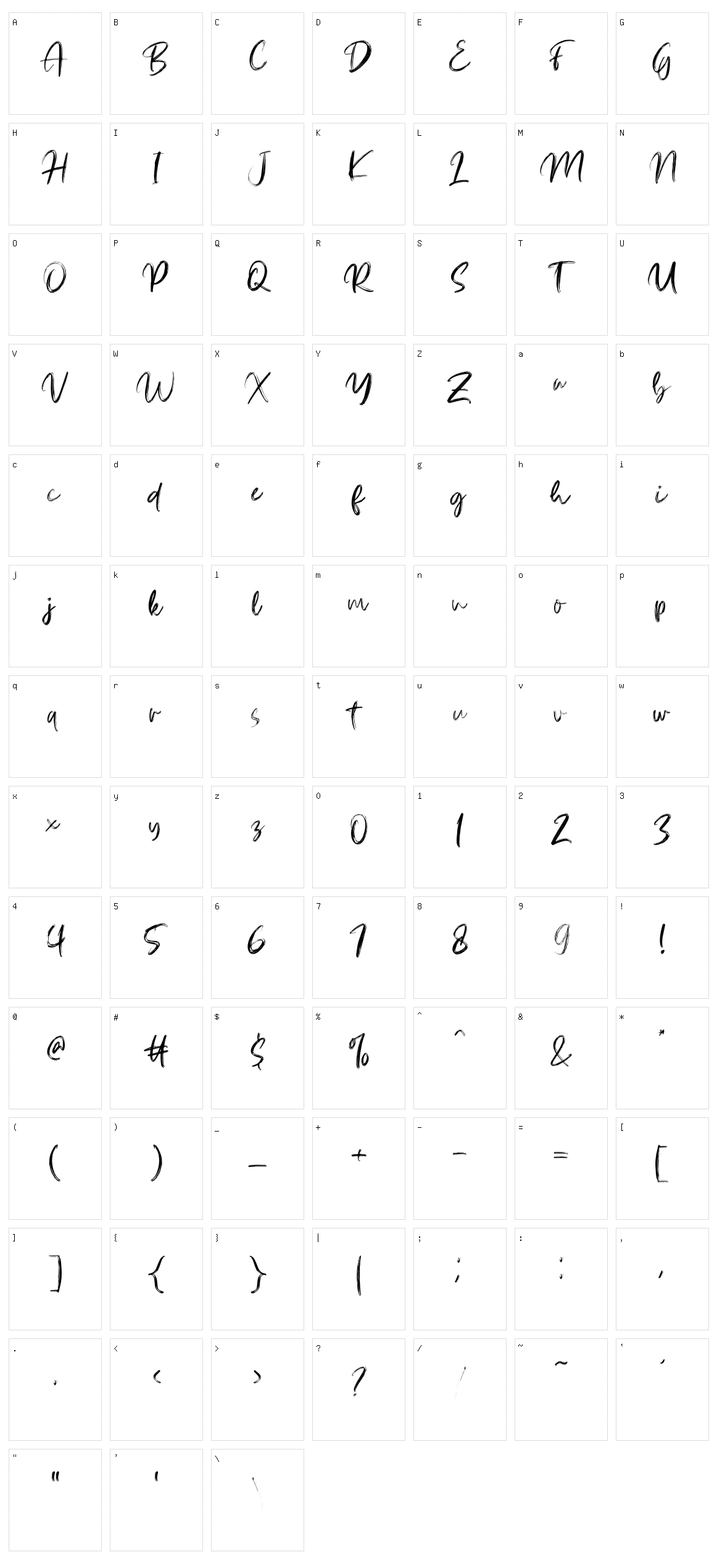 Creslina Character Set