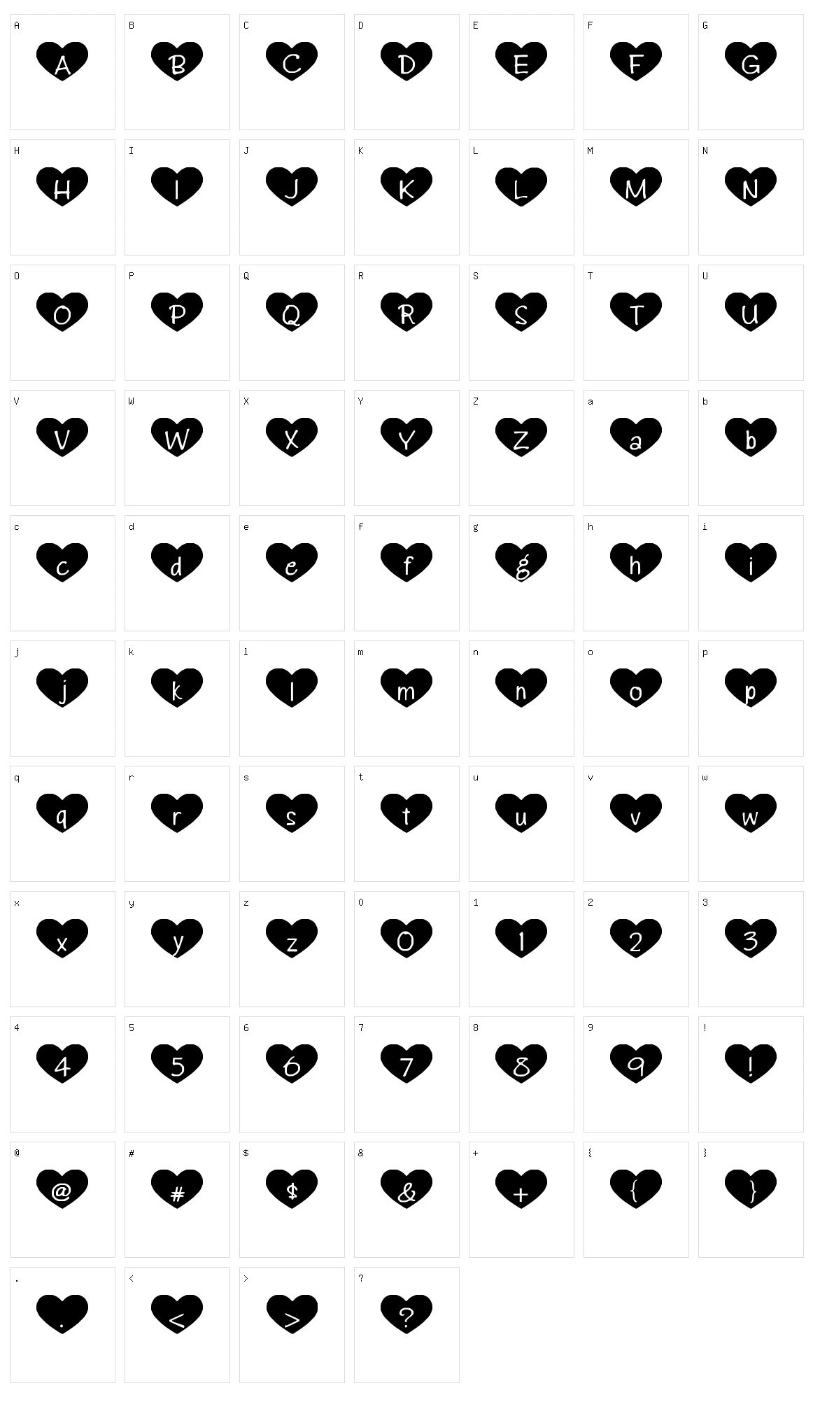 Heart Attack Character Set