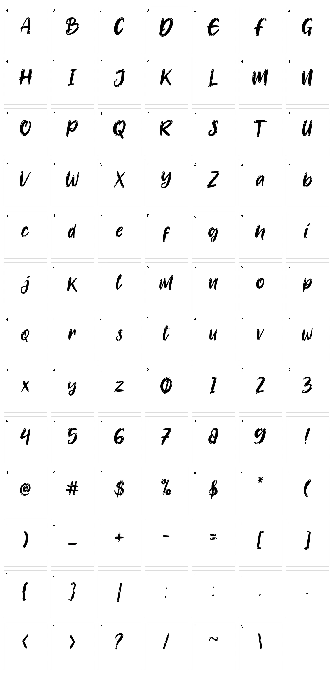 Banyu Langits Character Set