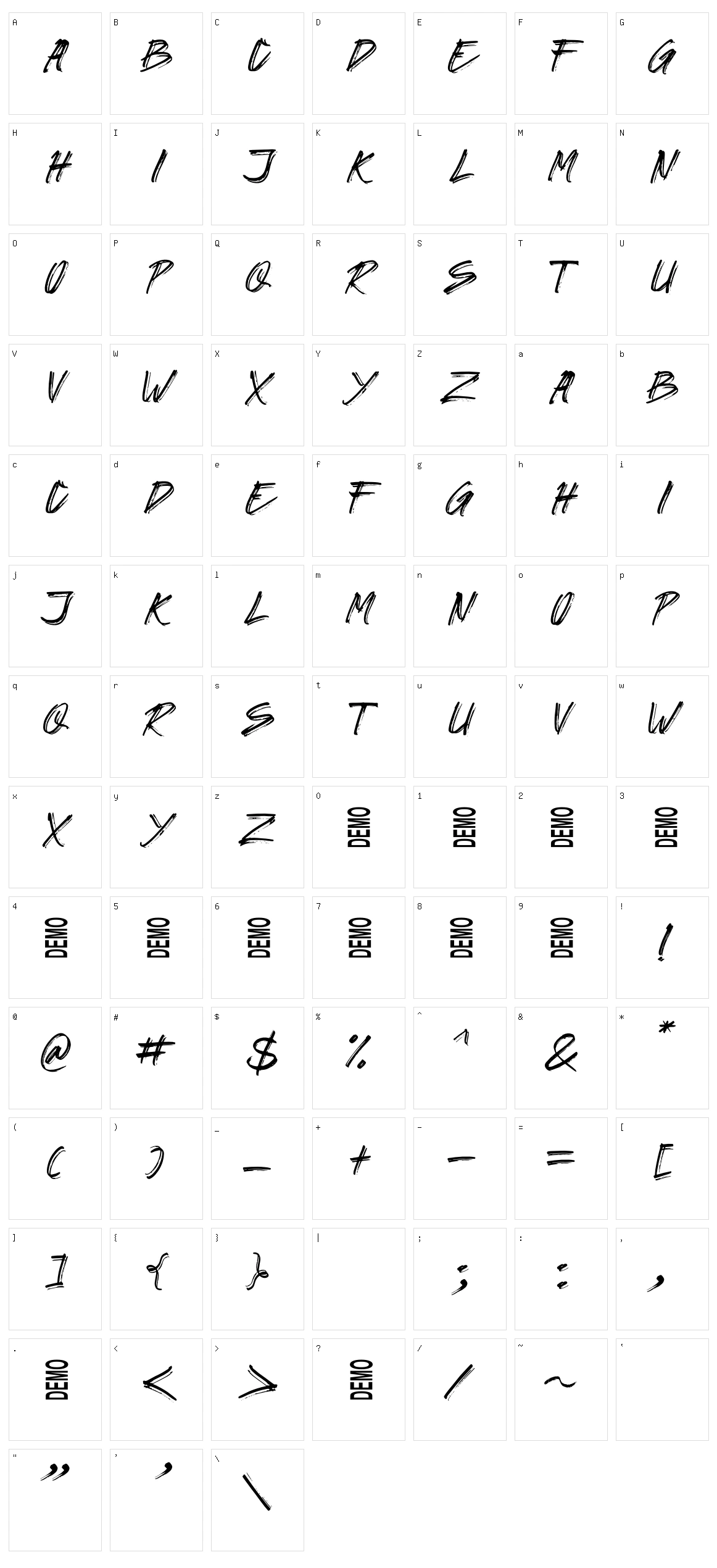 Gorilas Character Set