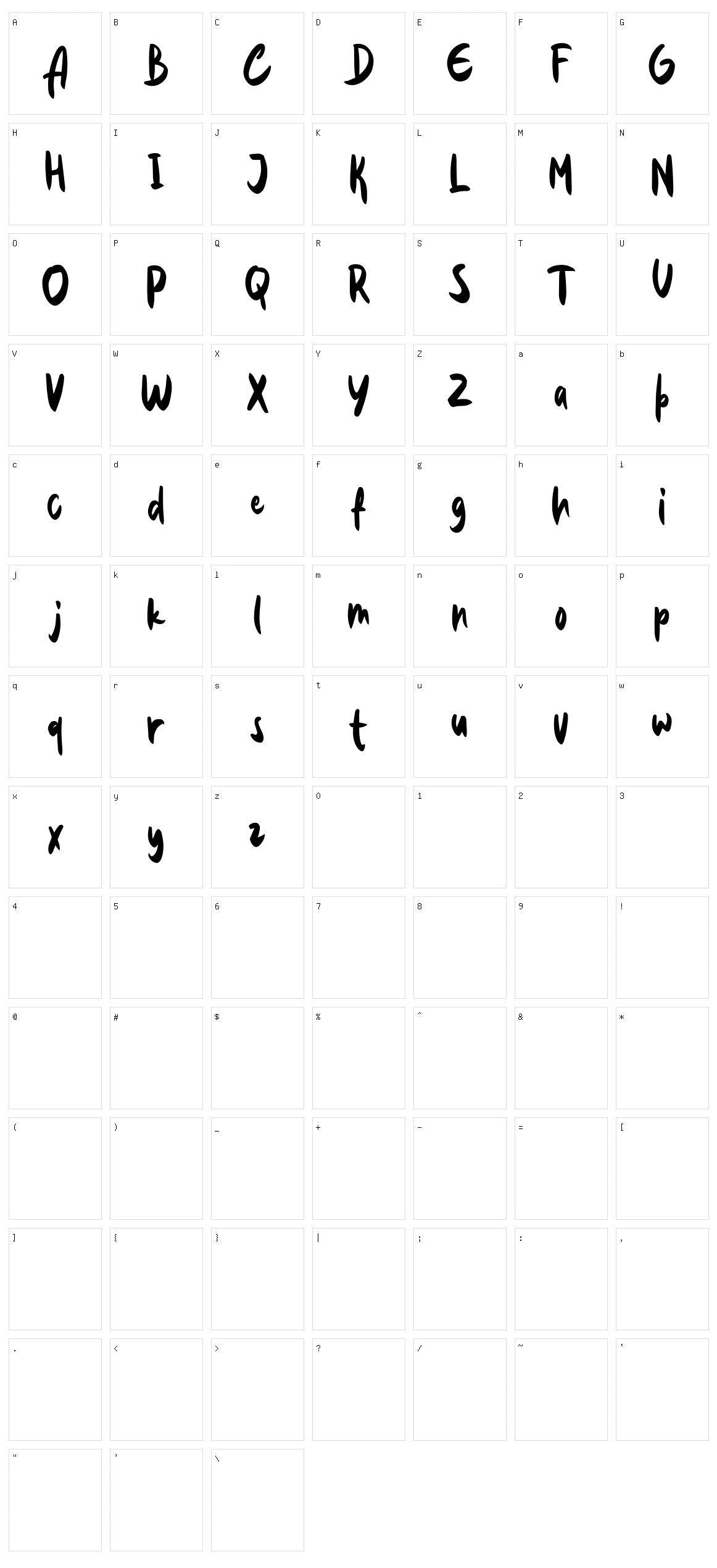 The Bovalo Character Set