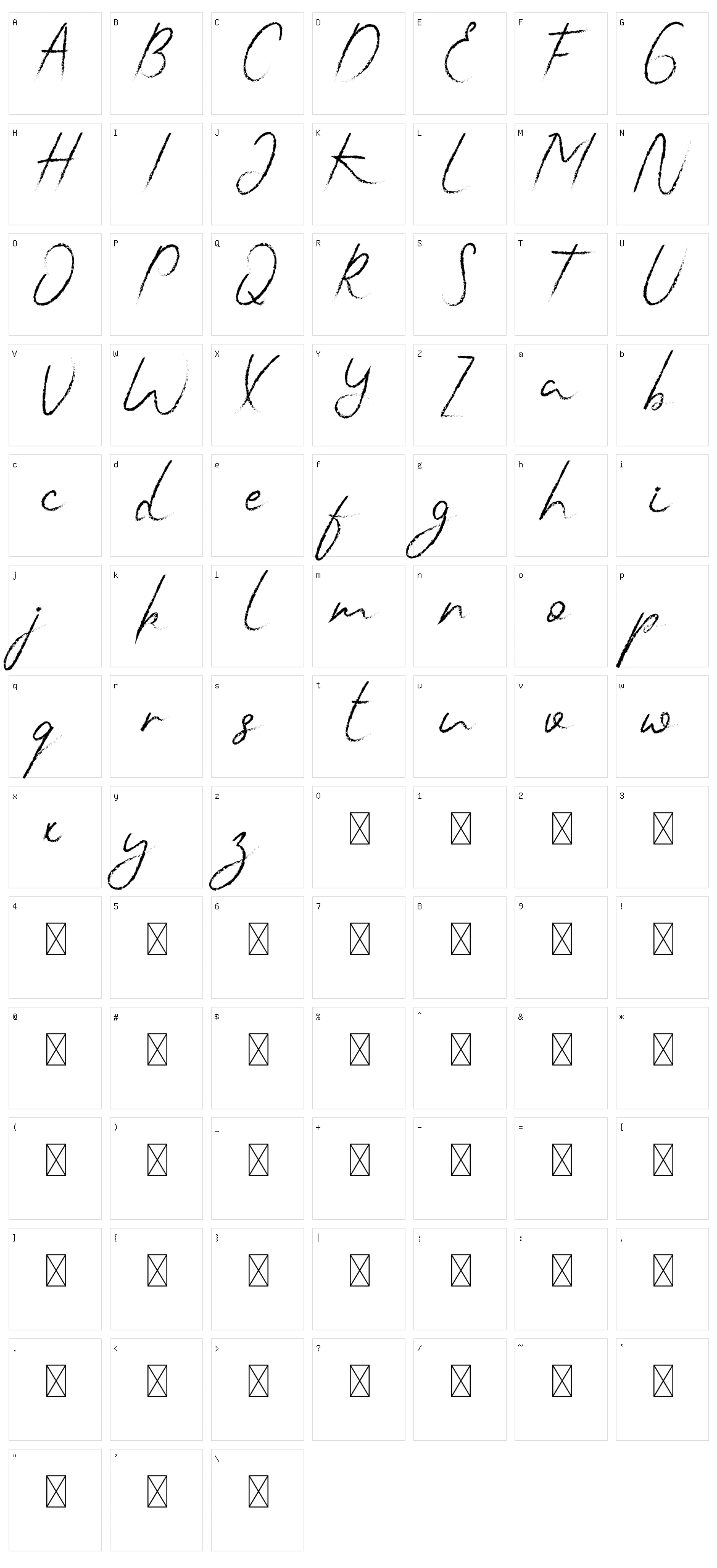 Naminasae Character Set