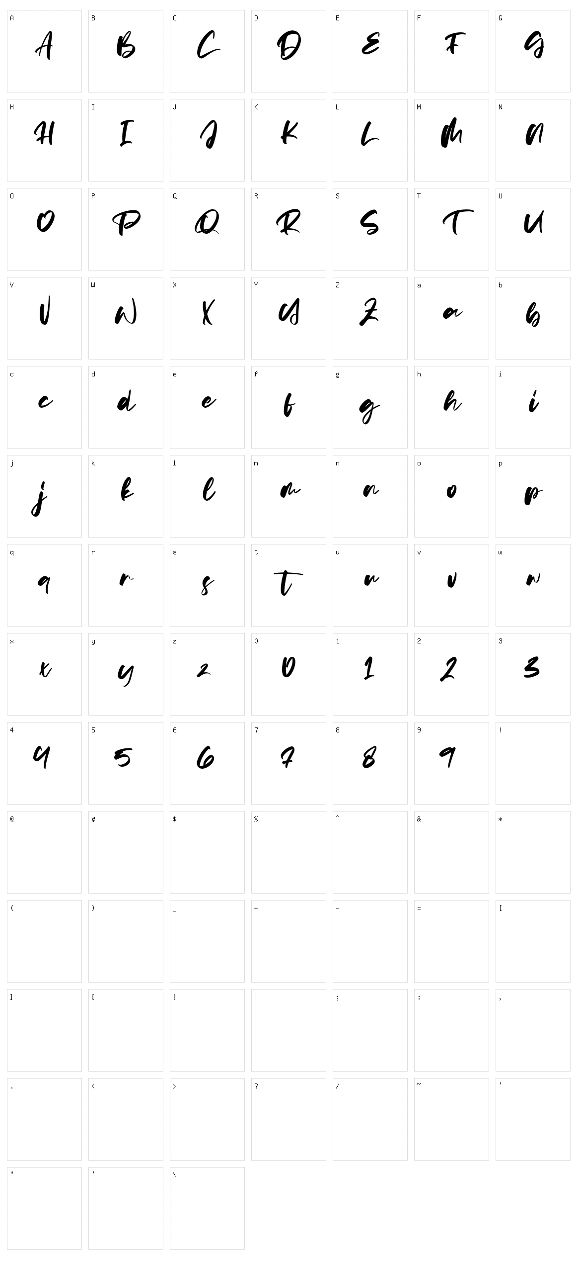 Patterning Character Set
