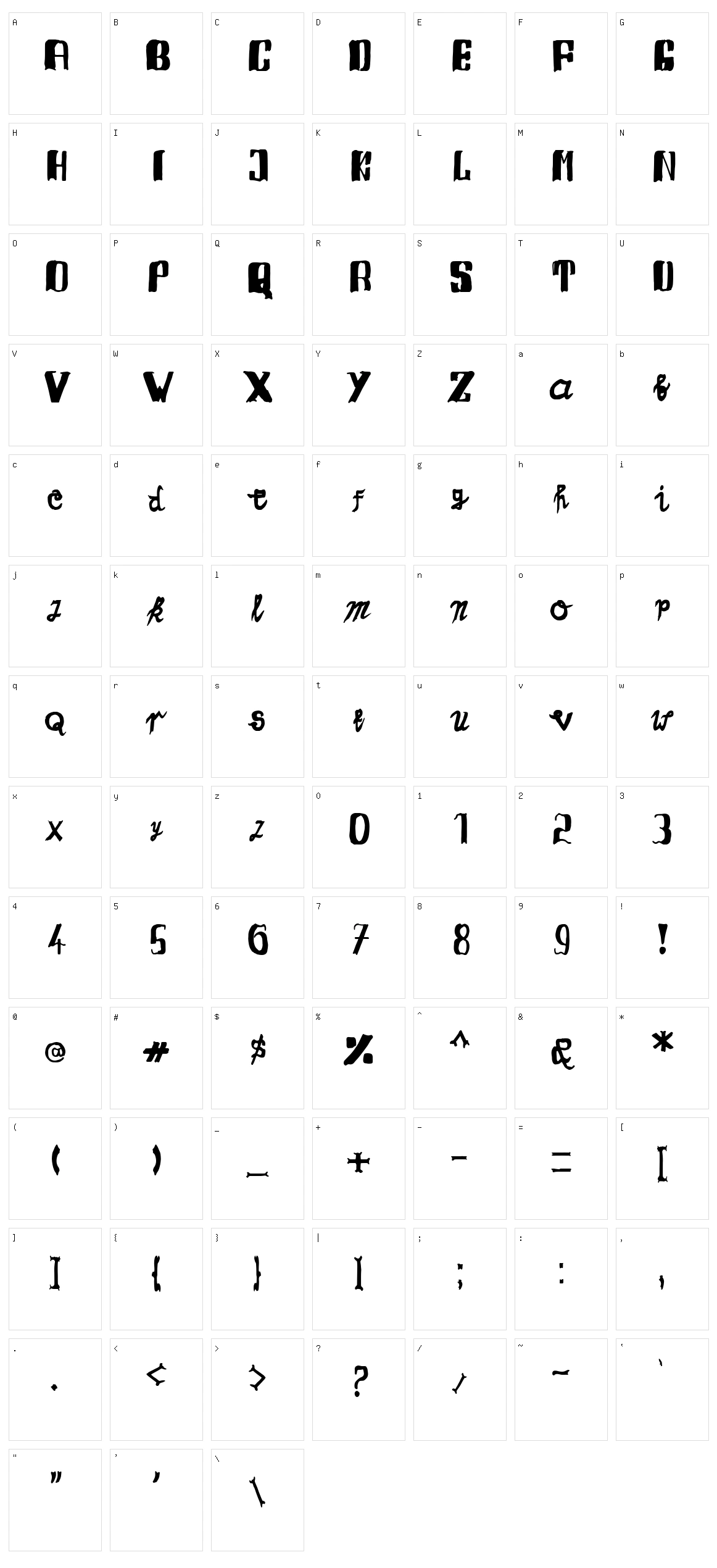 Torch Light Character Set