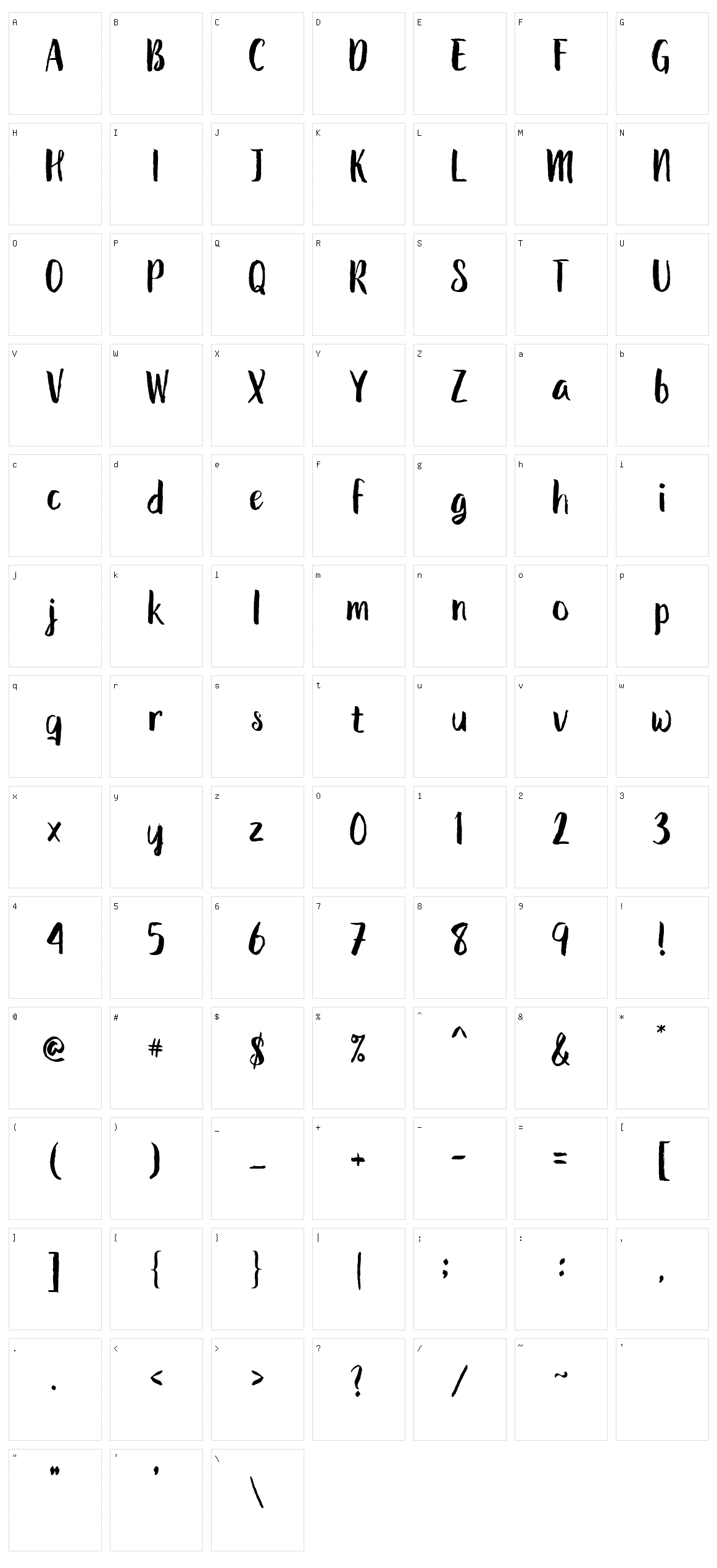 The Shutterain Character Set
