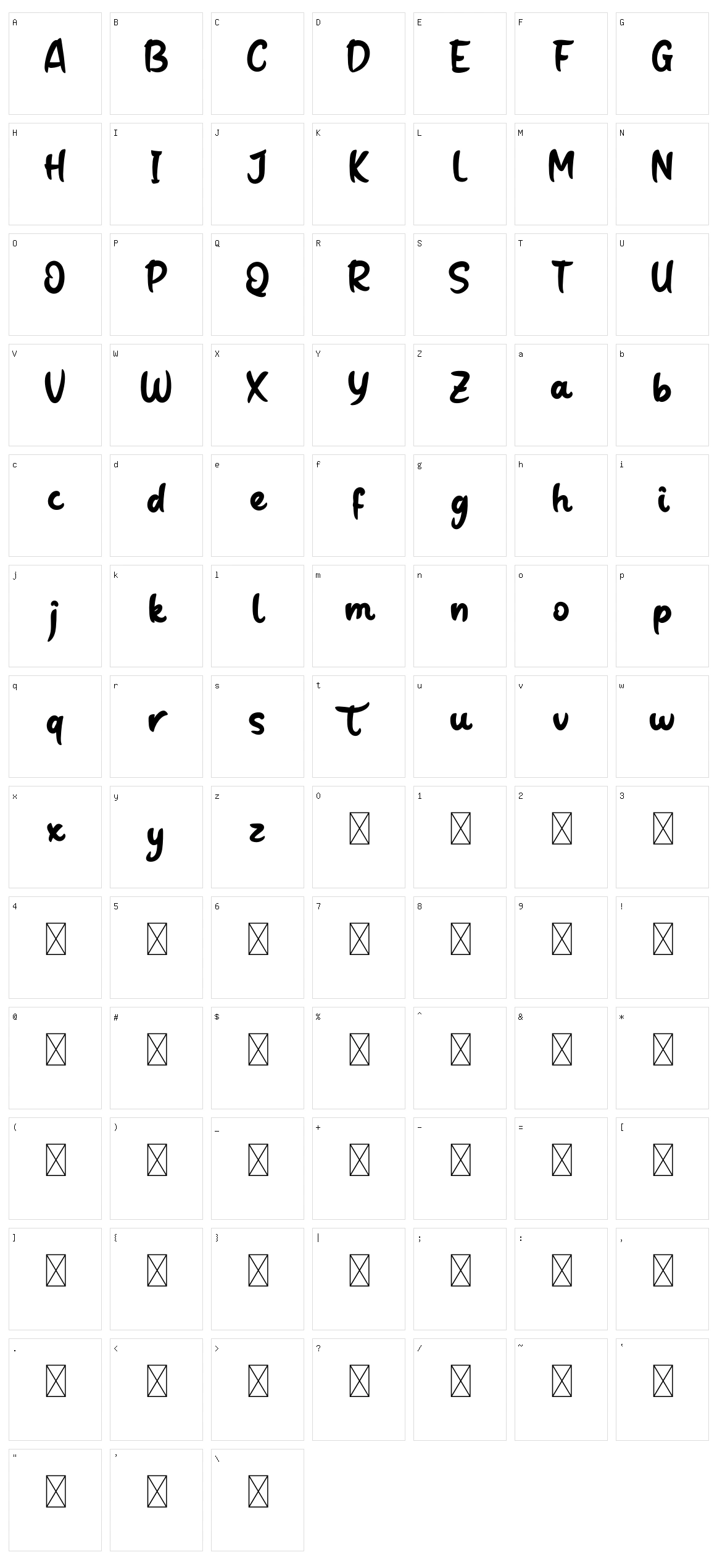 Rentga Character Set