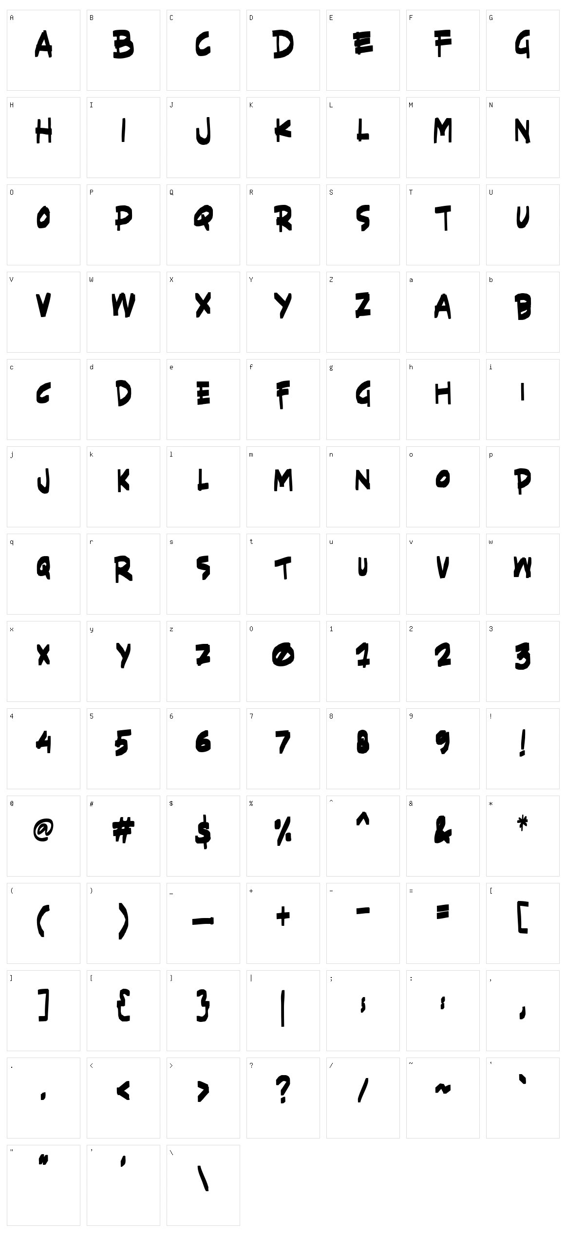 Shred Character Set