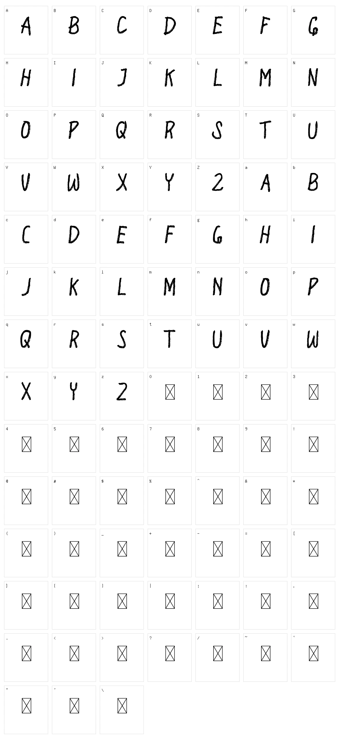 Dazz Place Display Character Set