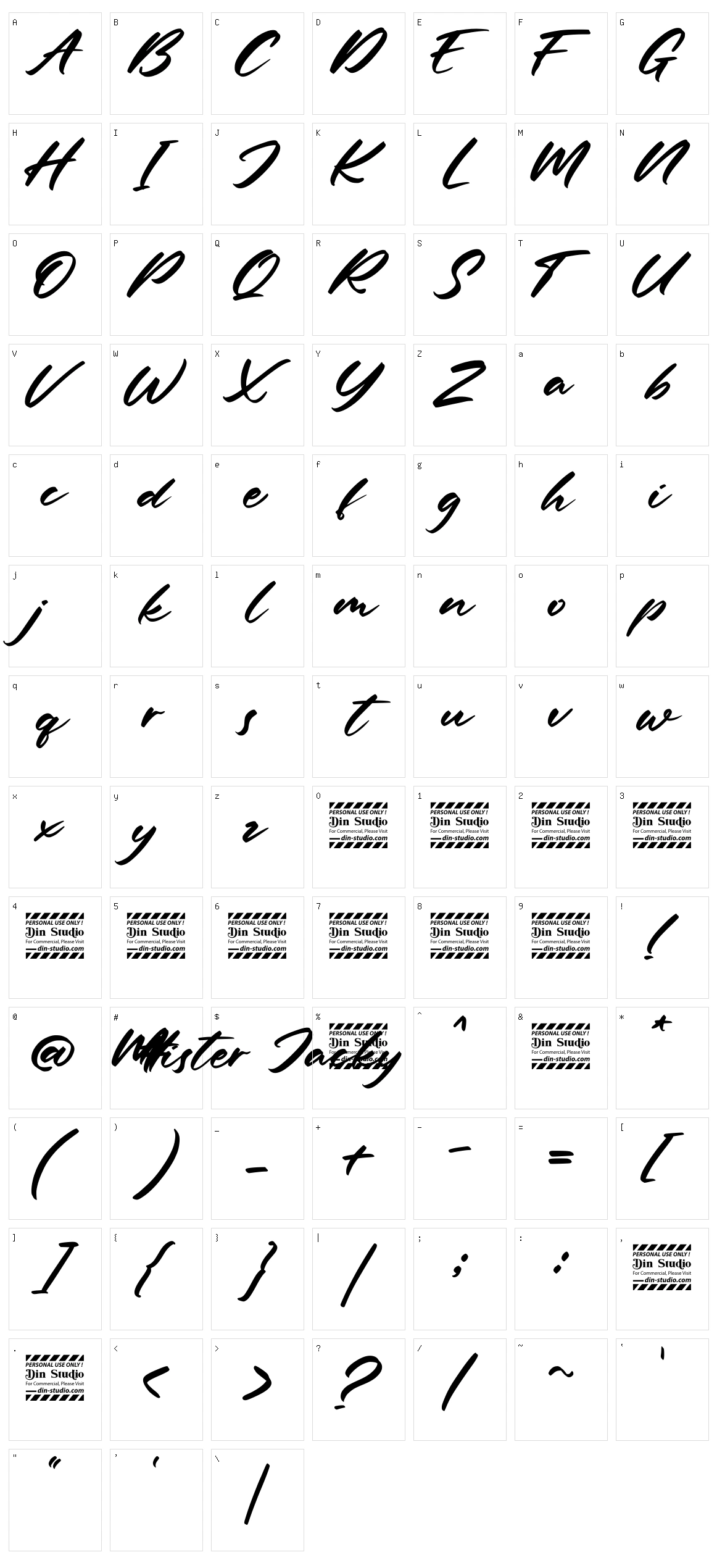 Mister Jacky Character Set