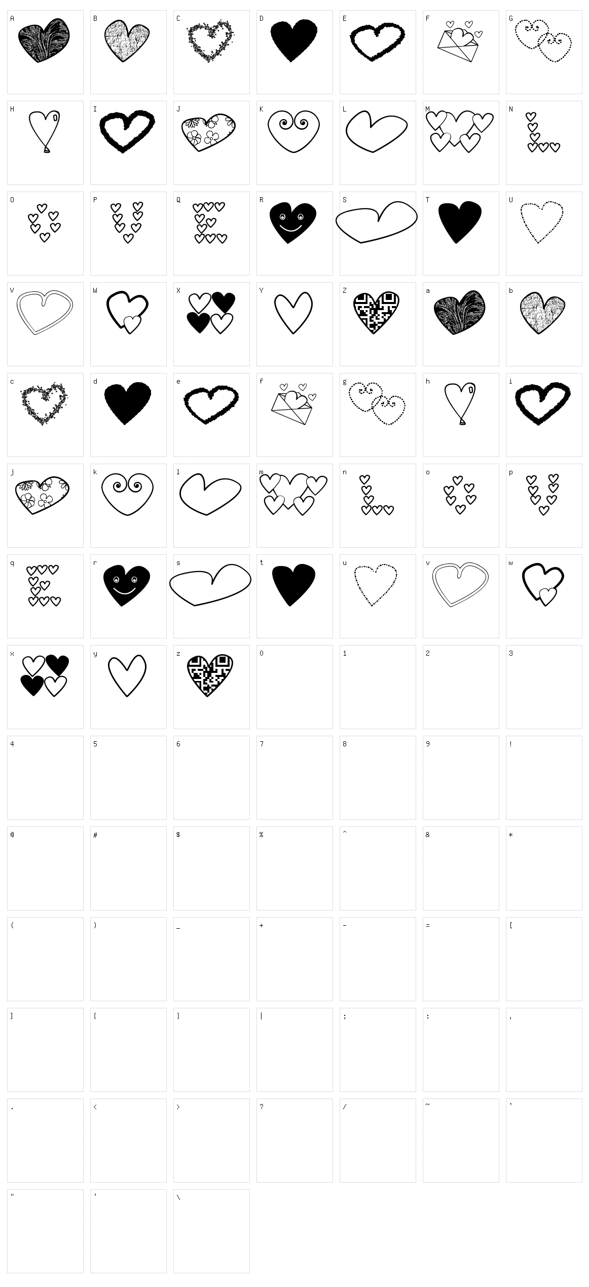 Hearts Shapess TFB Character Set