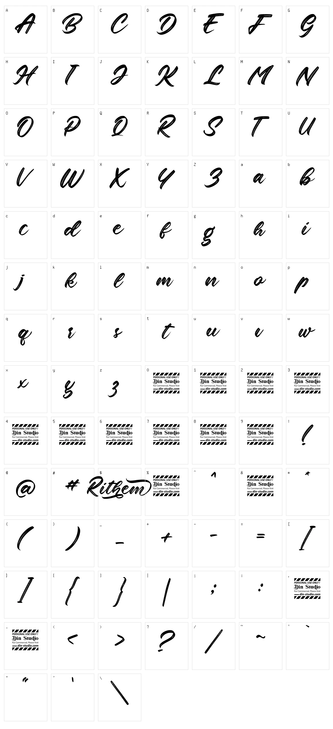 Rithem Character Set