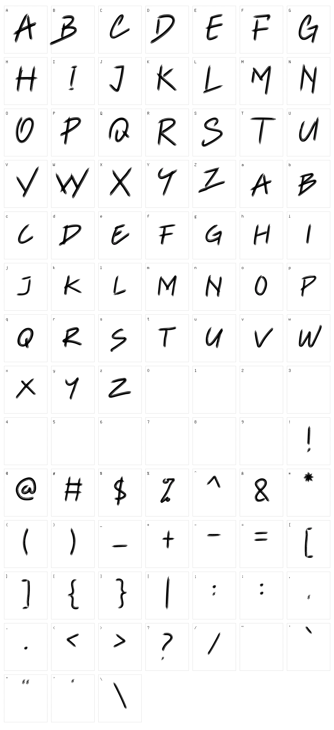 Liquella Character Set