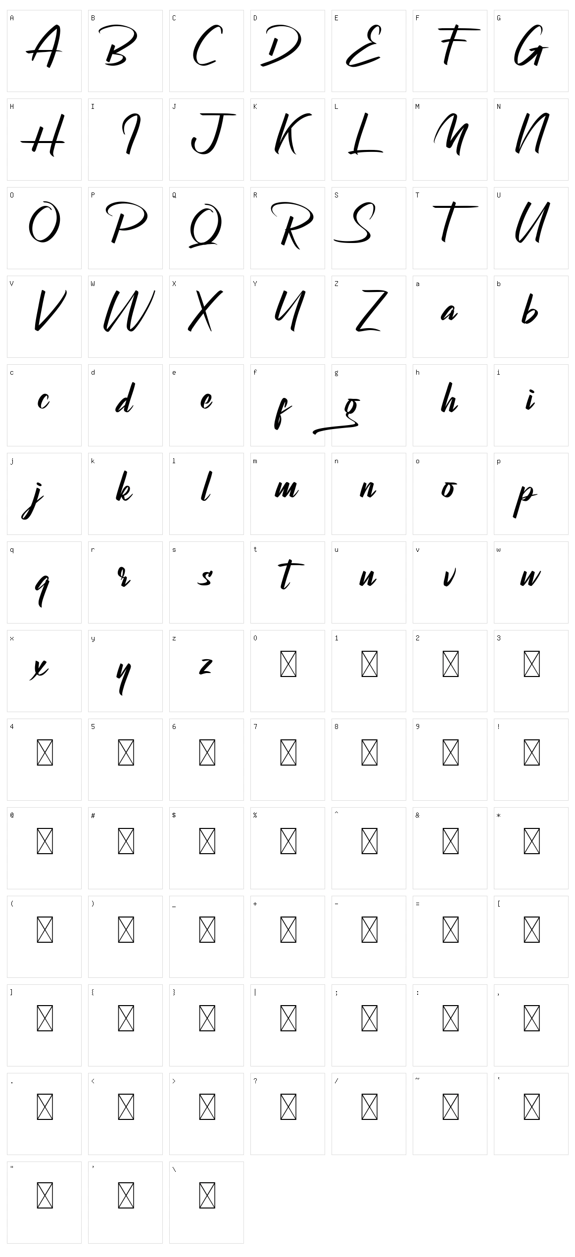 Bagsman Character Set