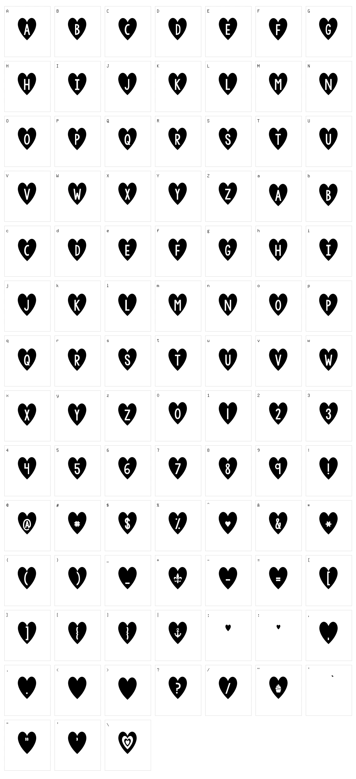 KG I And Love And You Character Set