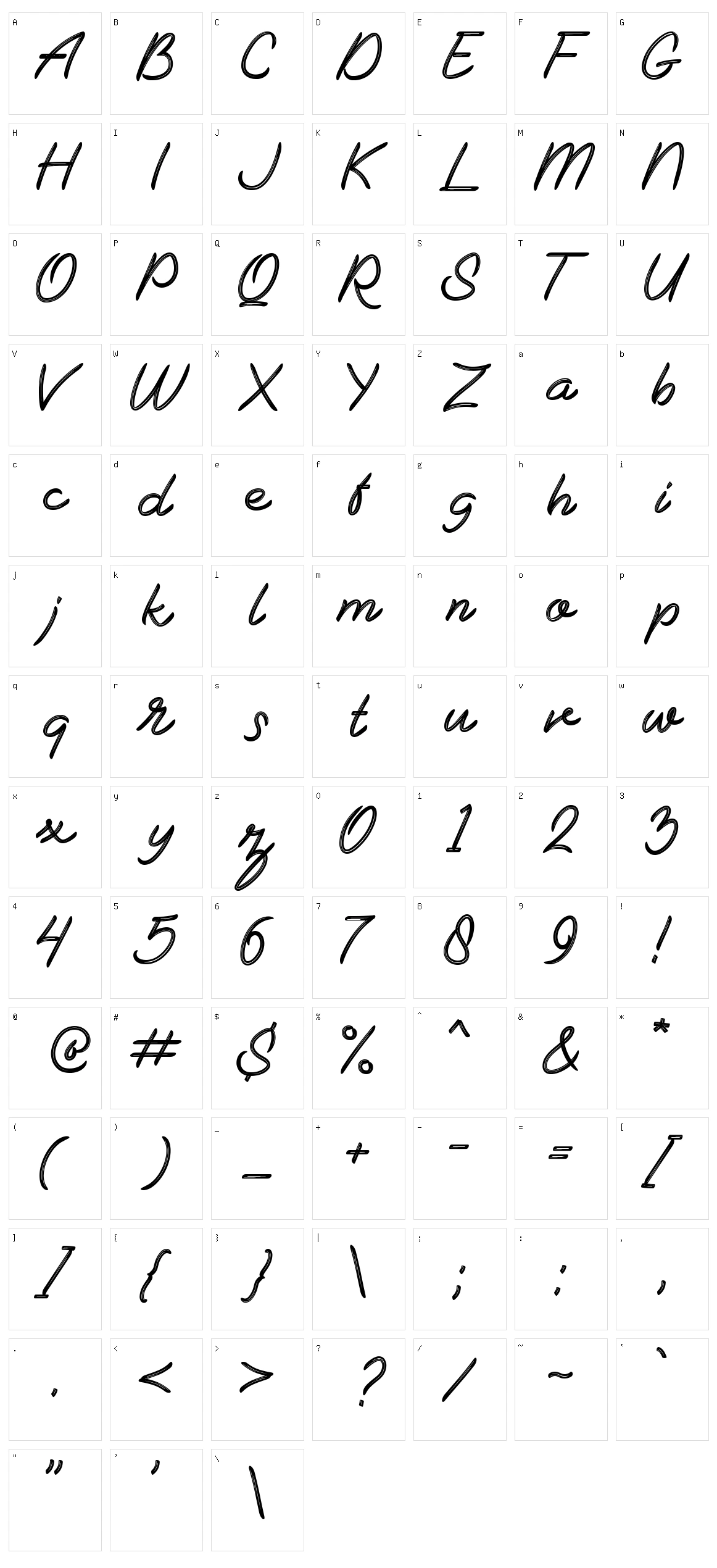 Blapuhy Character Set