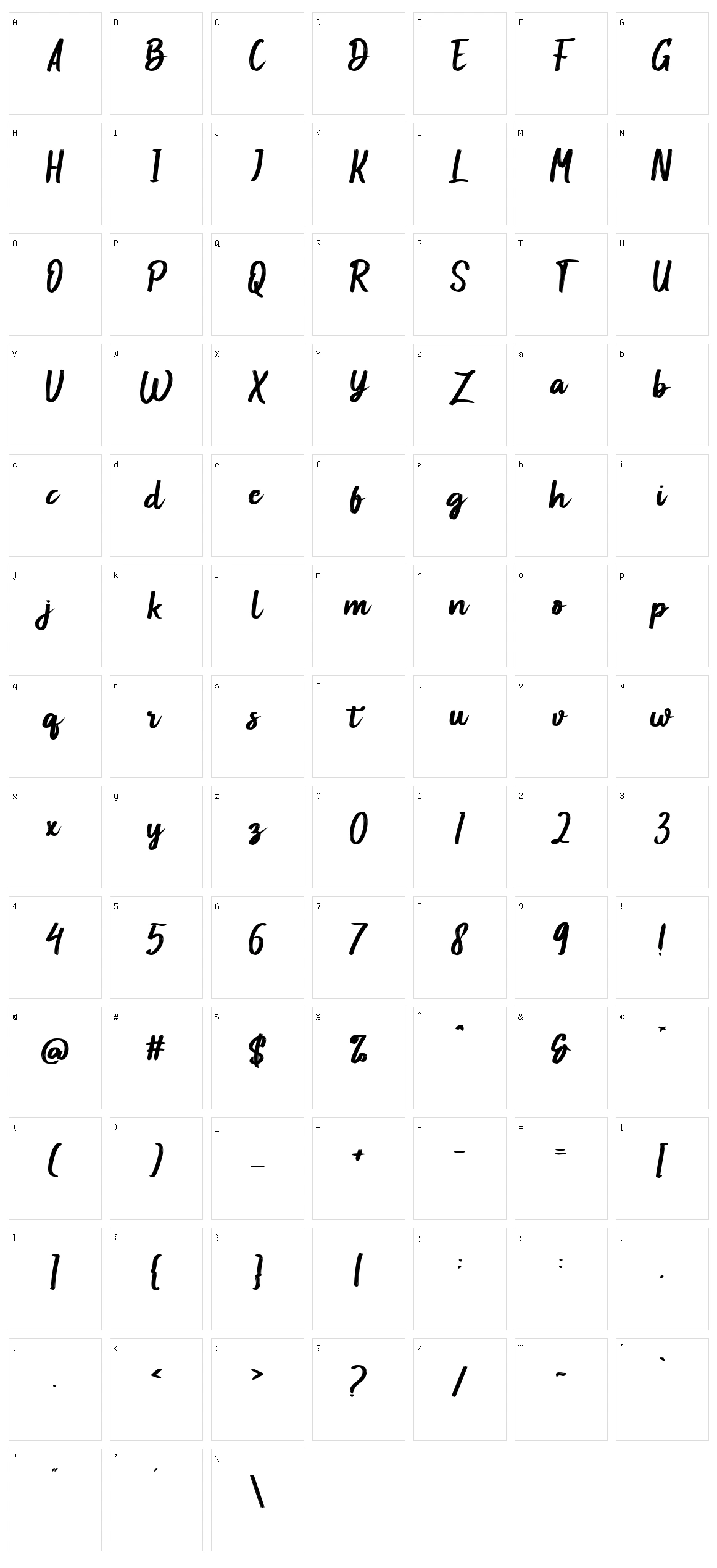 Baqillugs Character Set