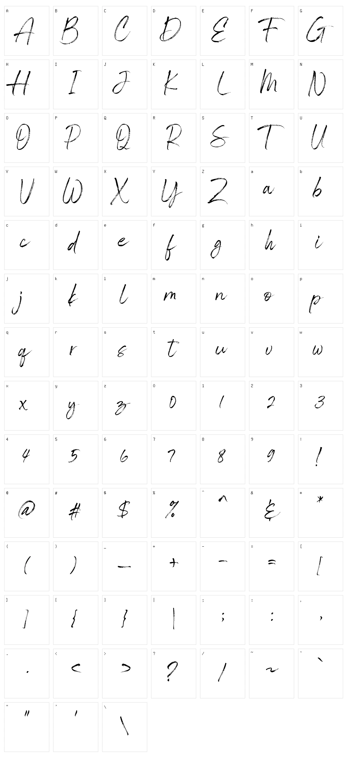 Gisellya Character Set