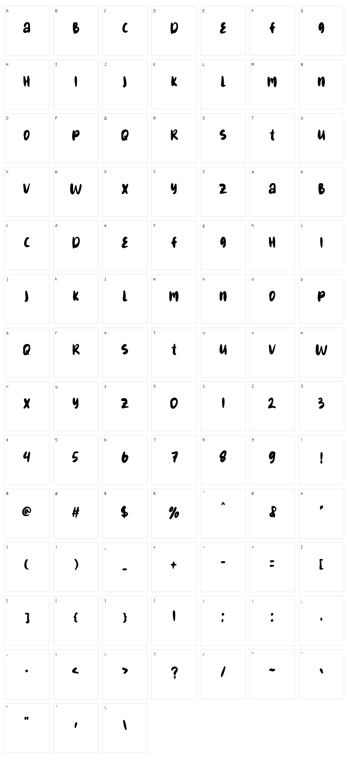 Dreary Broken Character Set