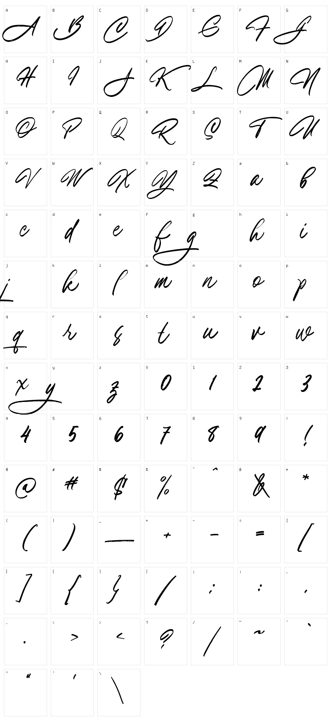 Racutens Character Set