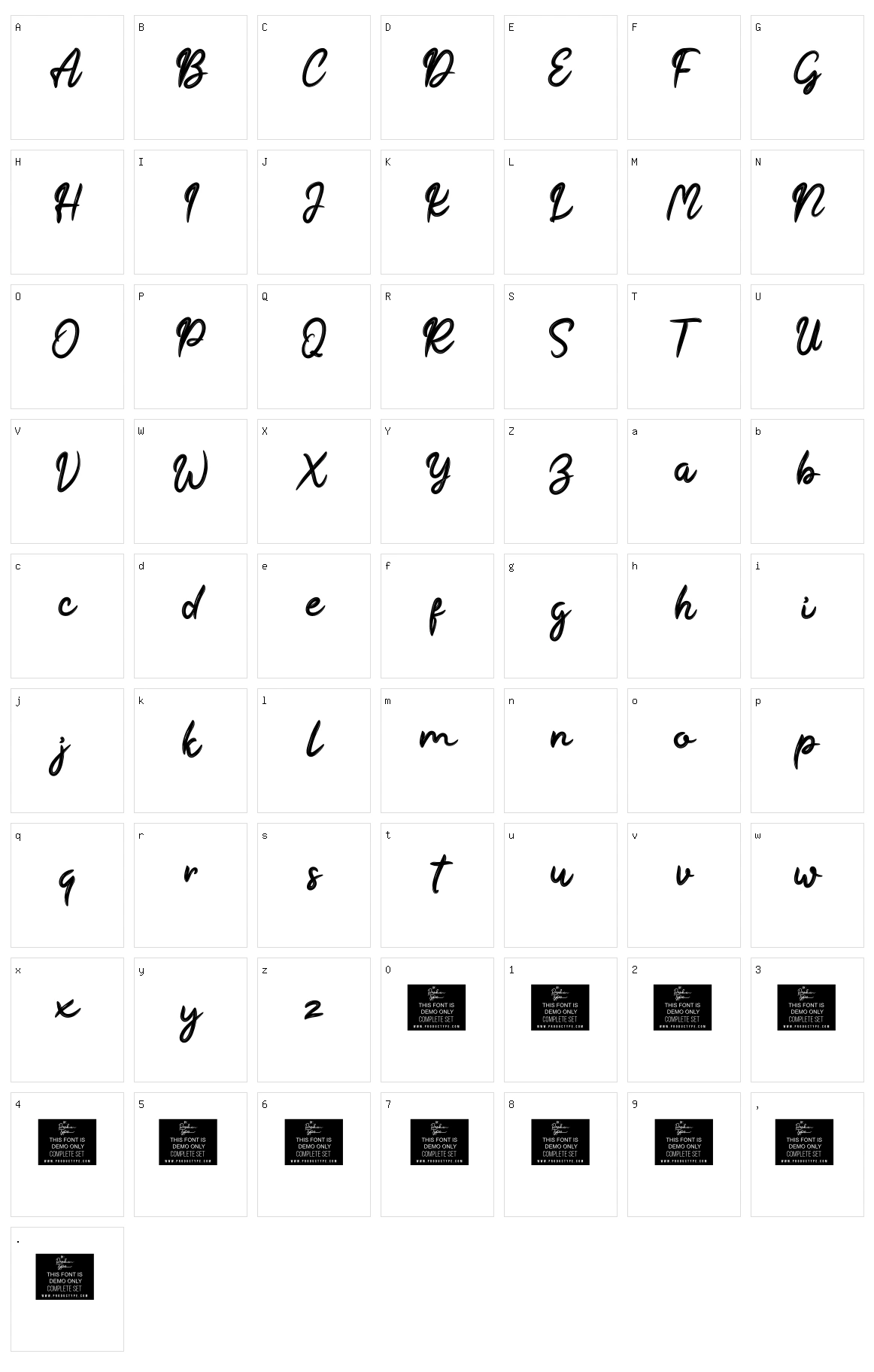 Xantiqoo Character Set