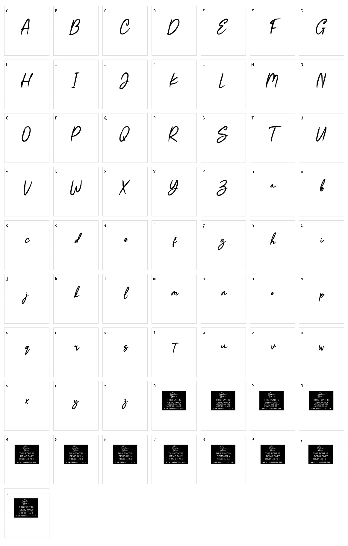 Badage Character Set