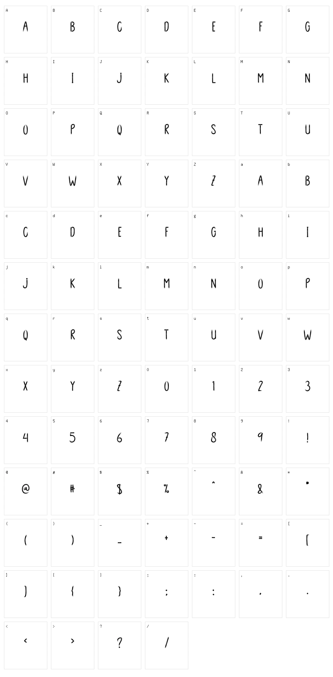 Black Crow Character Set