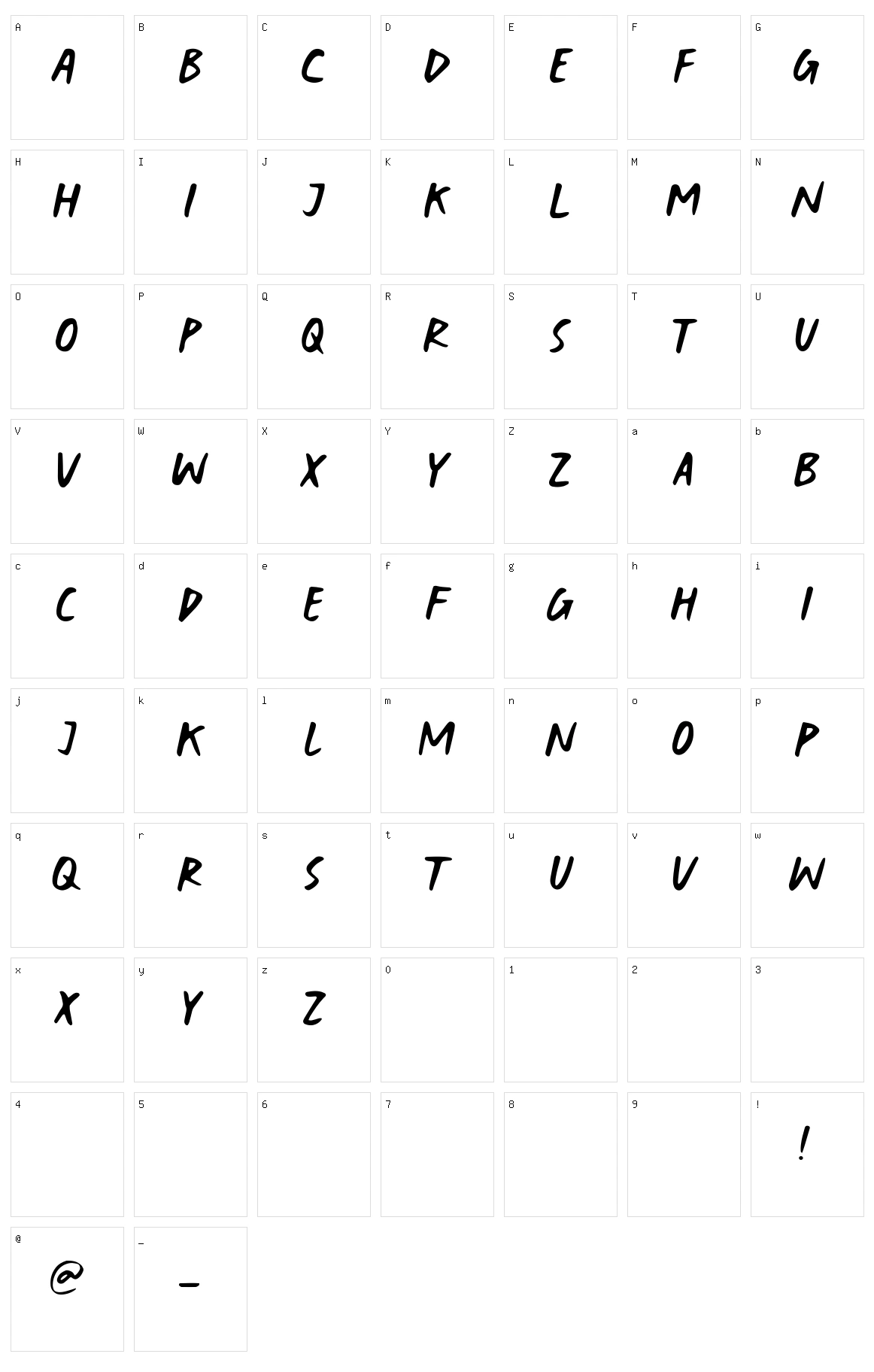 Crystal Snowfields Character Set