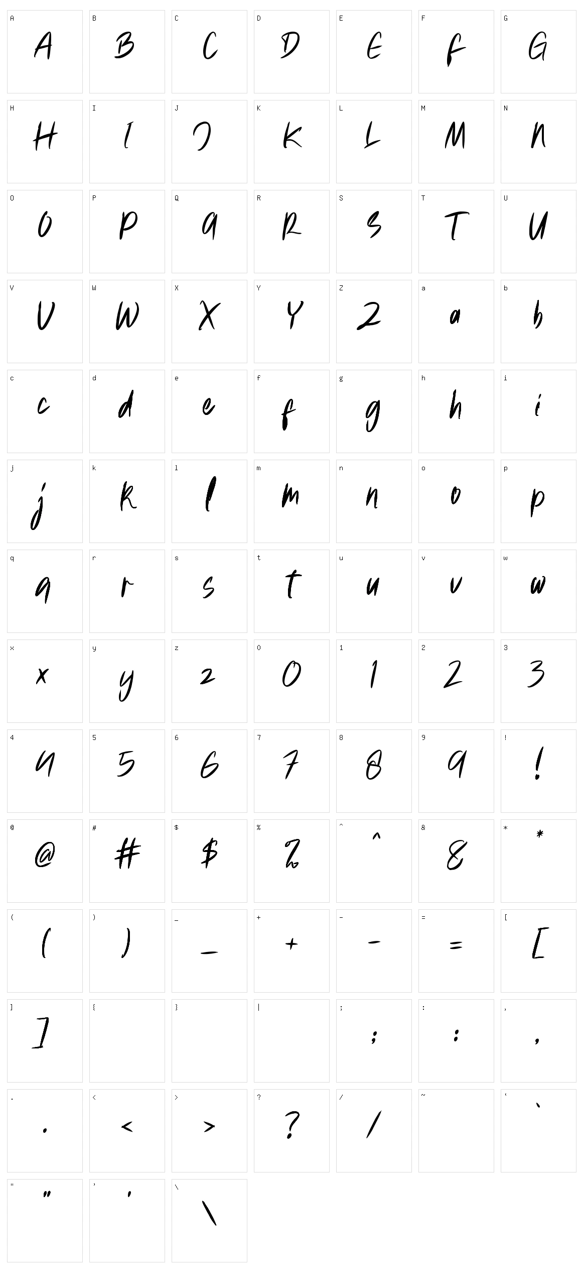 Milliwatts Character Set