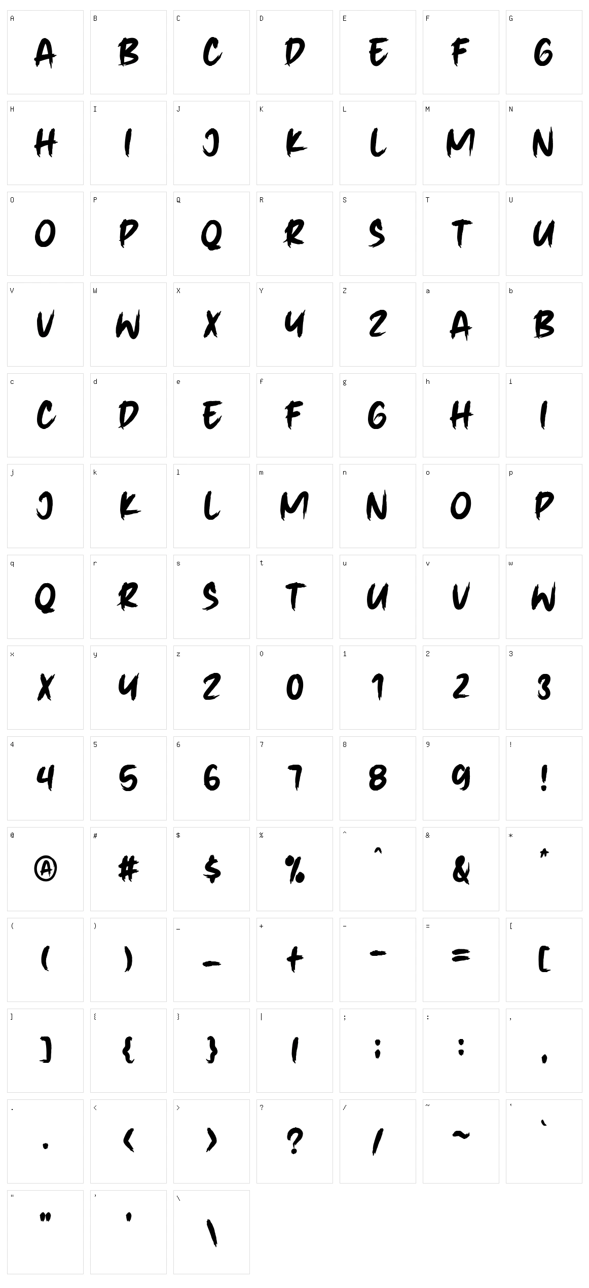 Shamar Character Set