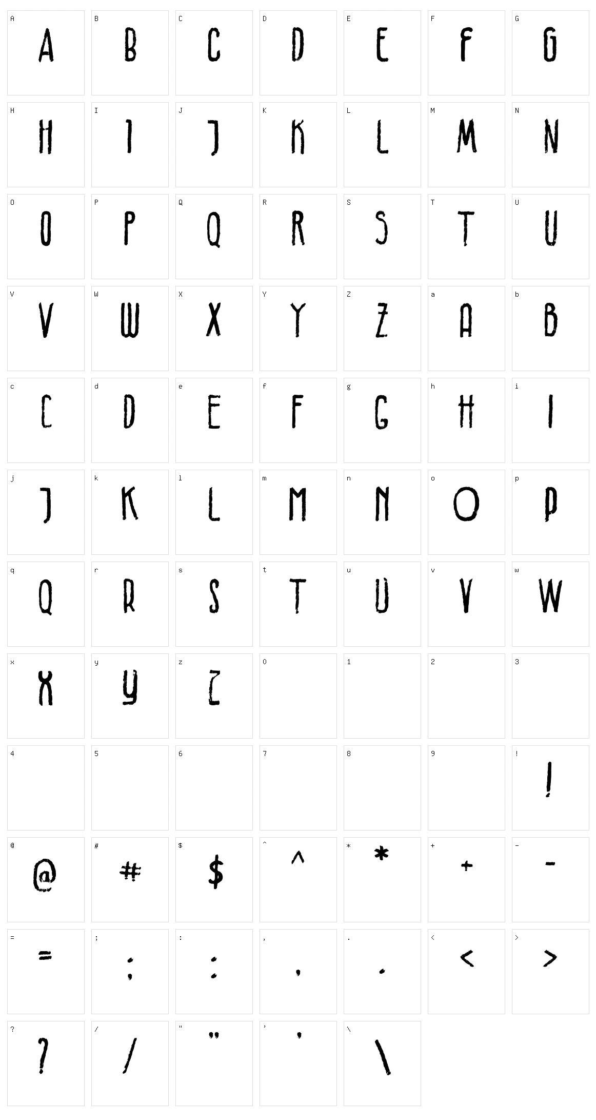 Braleno Character Set