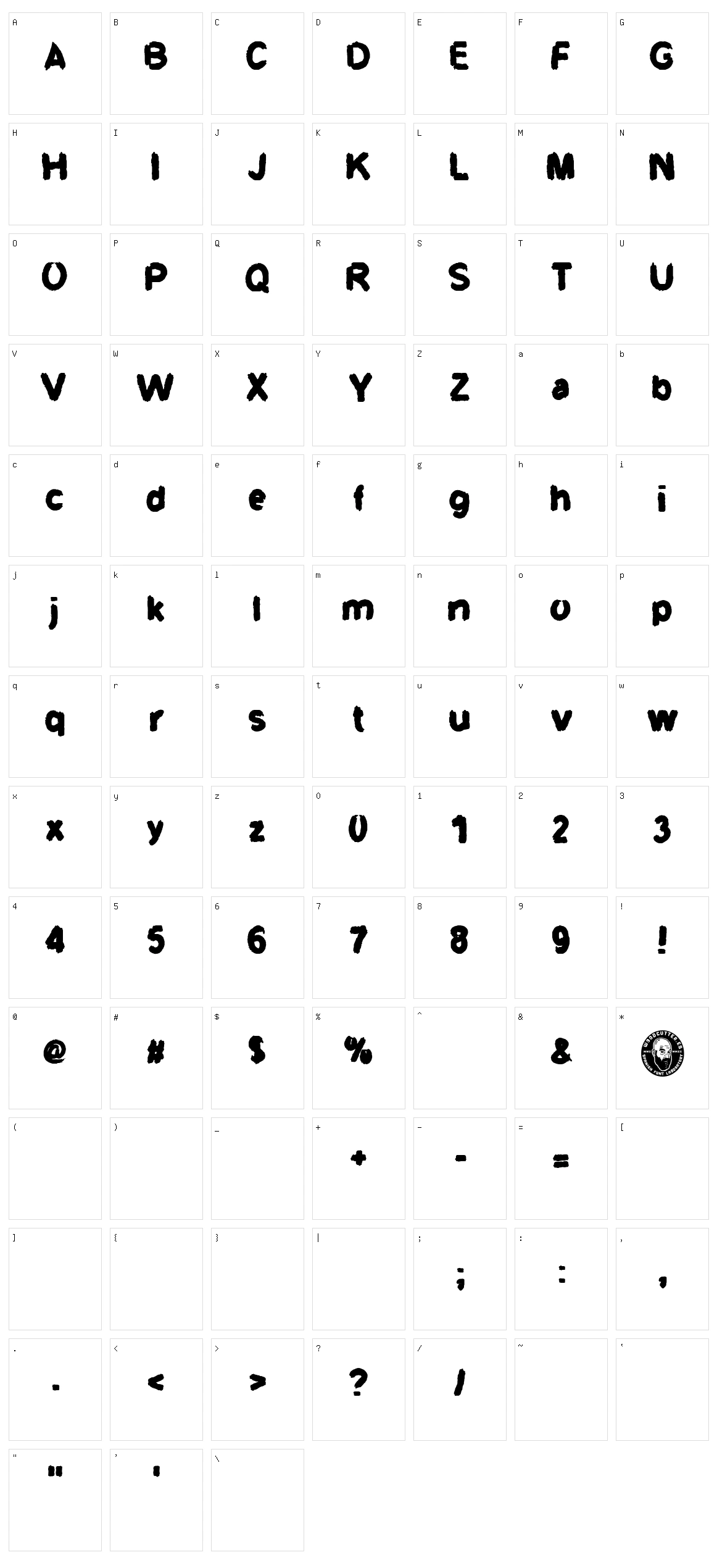 Guardabosques Character Set