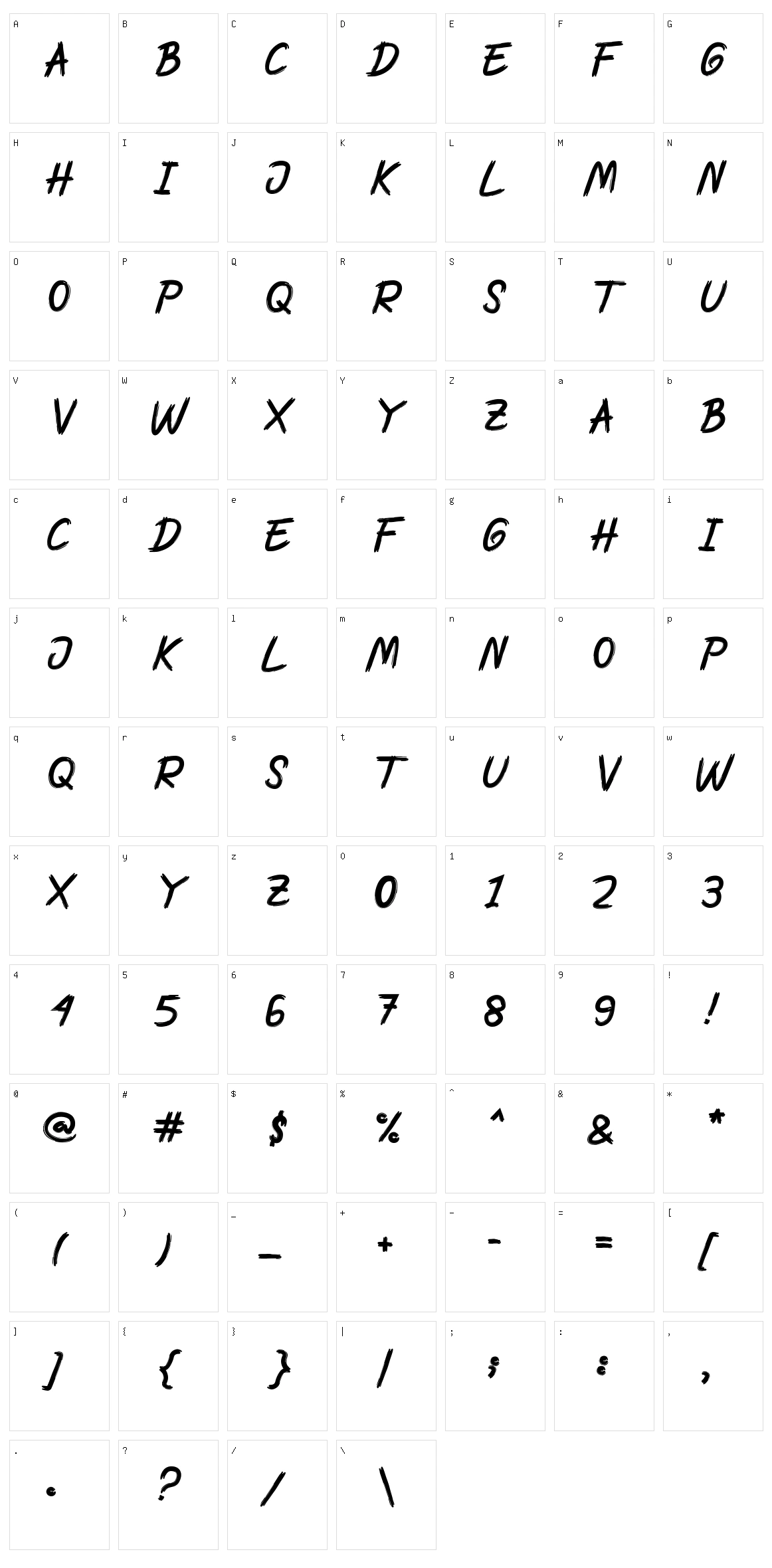 Grawust Character Set