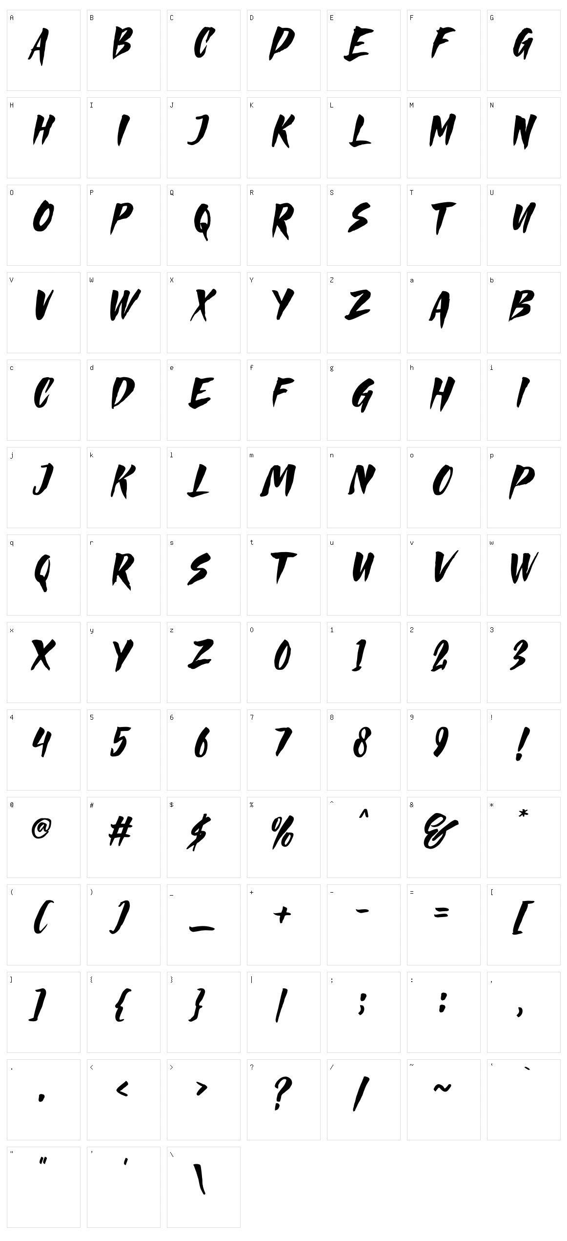 Greatos Character Set