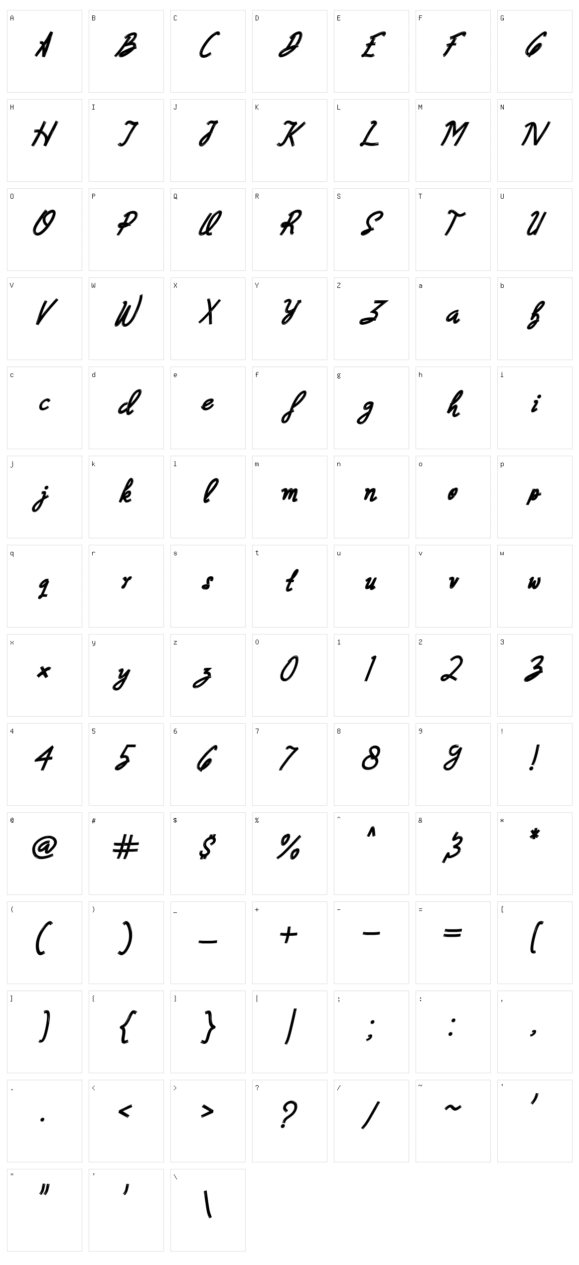 Dashtin Brush Character Set