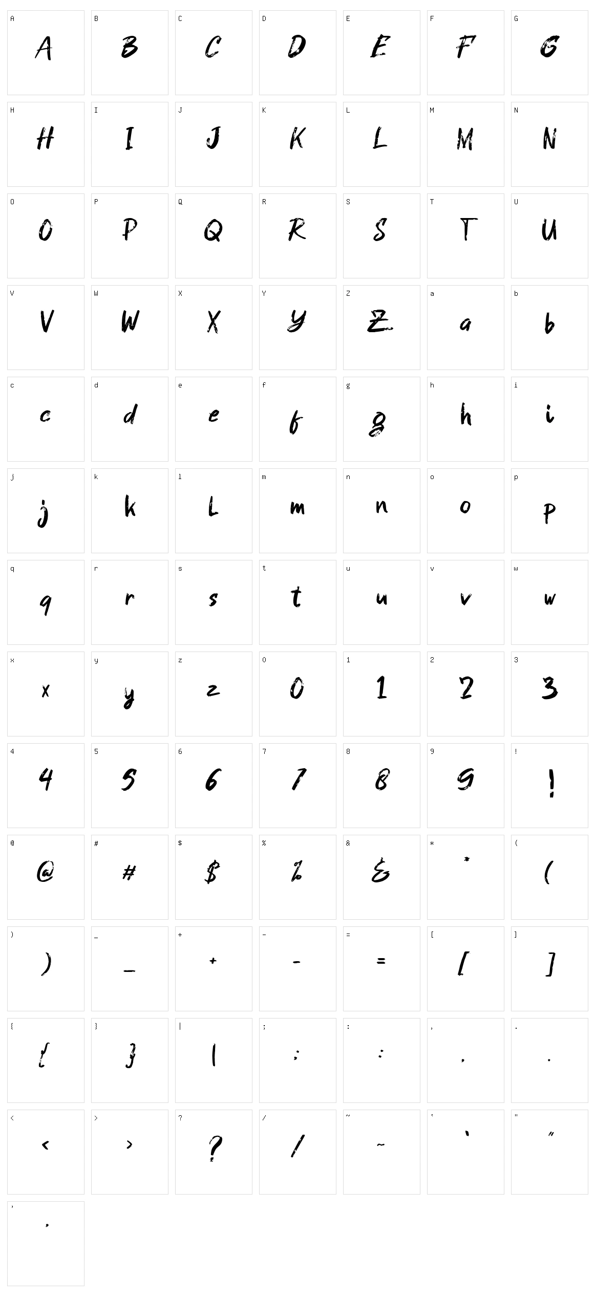 Gastrax Character Set