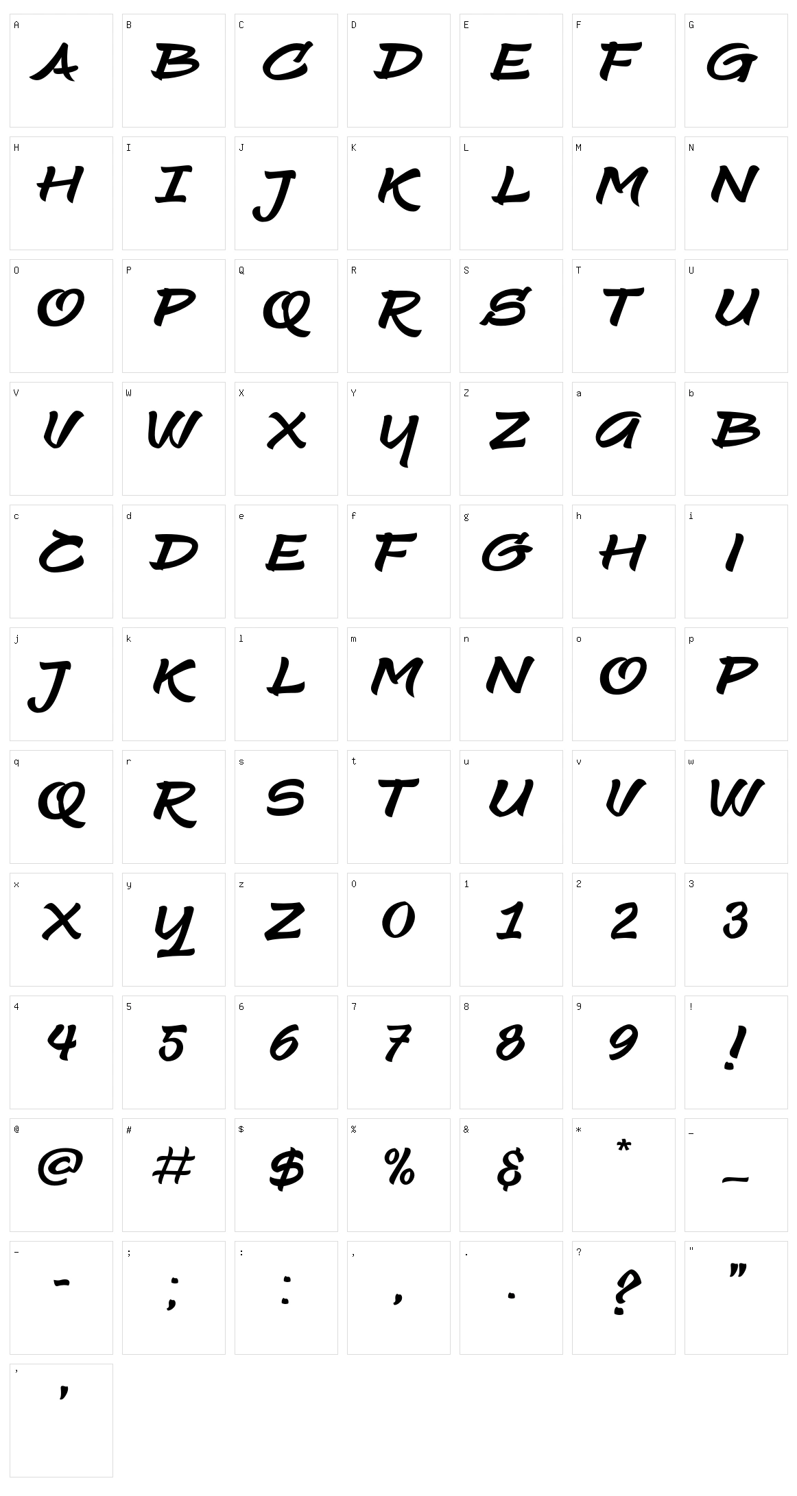 Silkystring Character Set