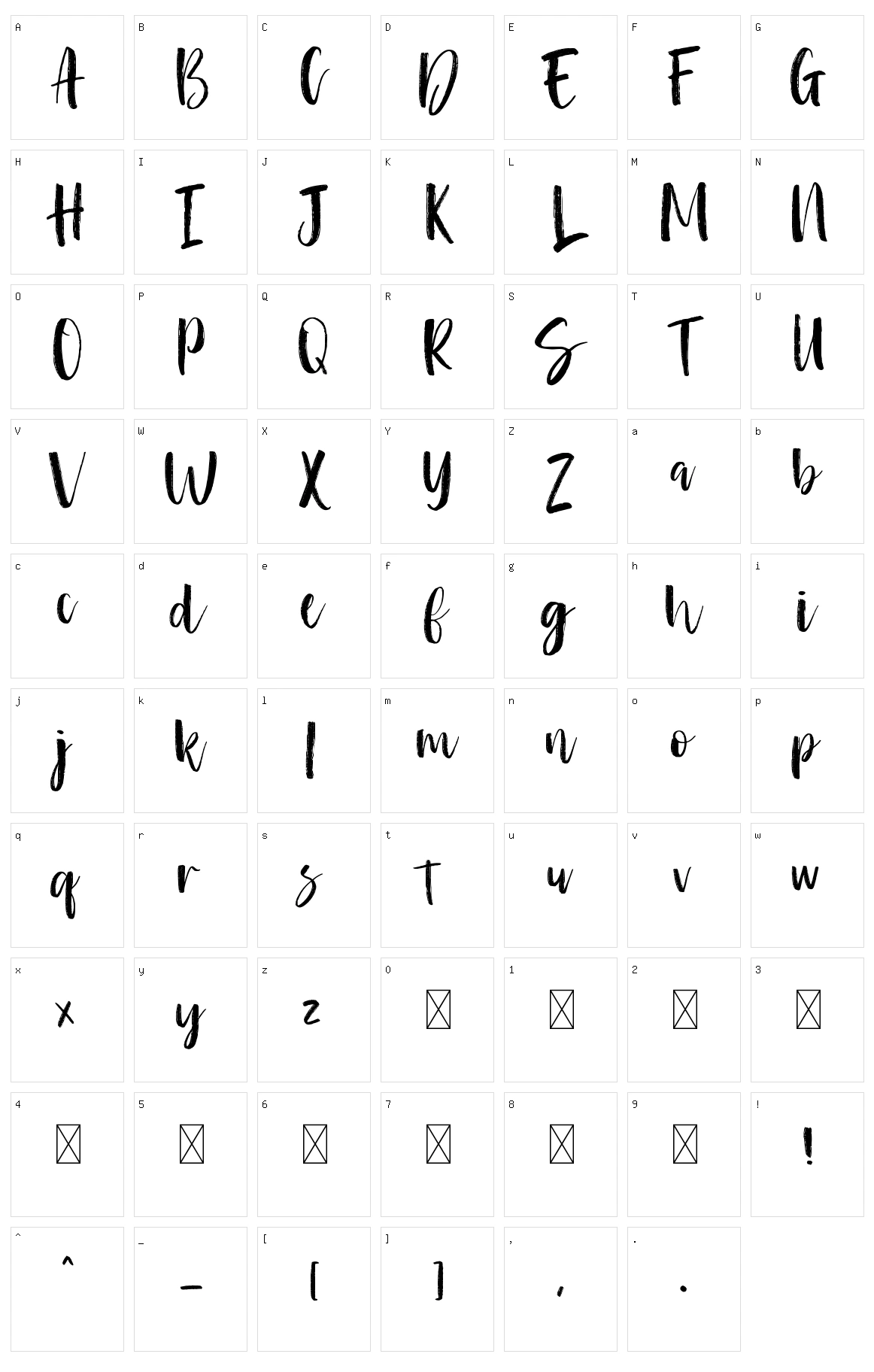 Lambe Doer Character Set