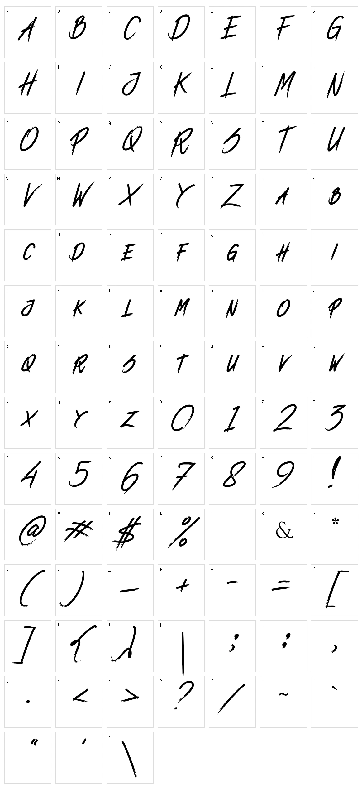 Enduros Character Set