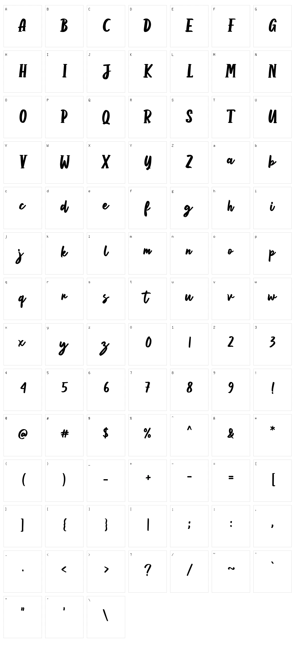 Anditya Character Set