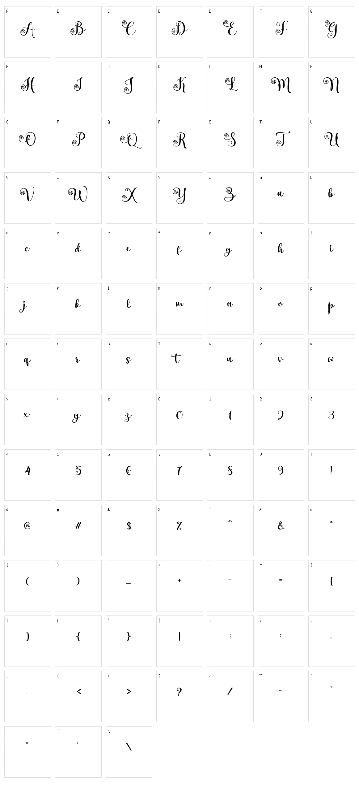 Heart Breath Character Set