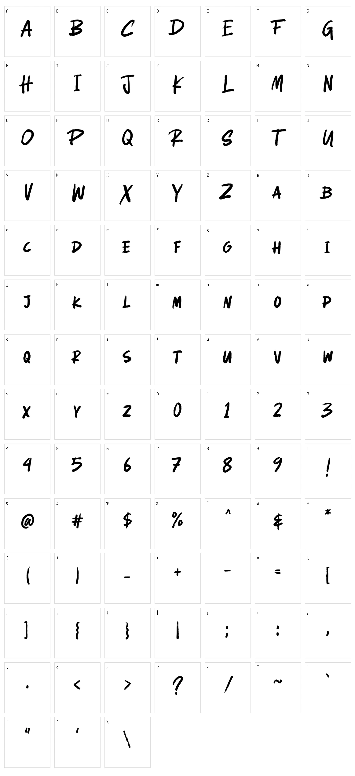 Callahan Character Set