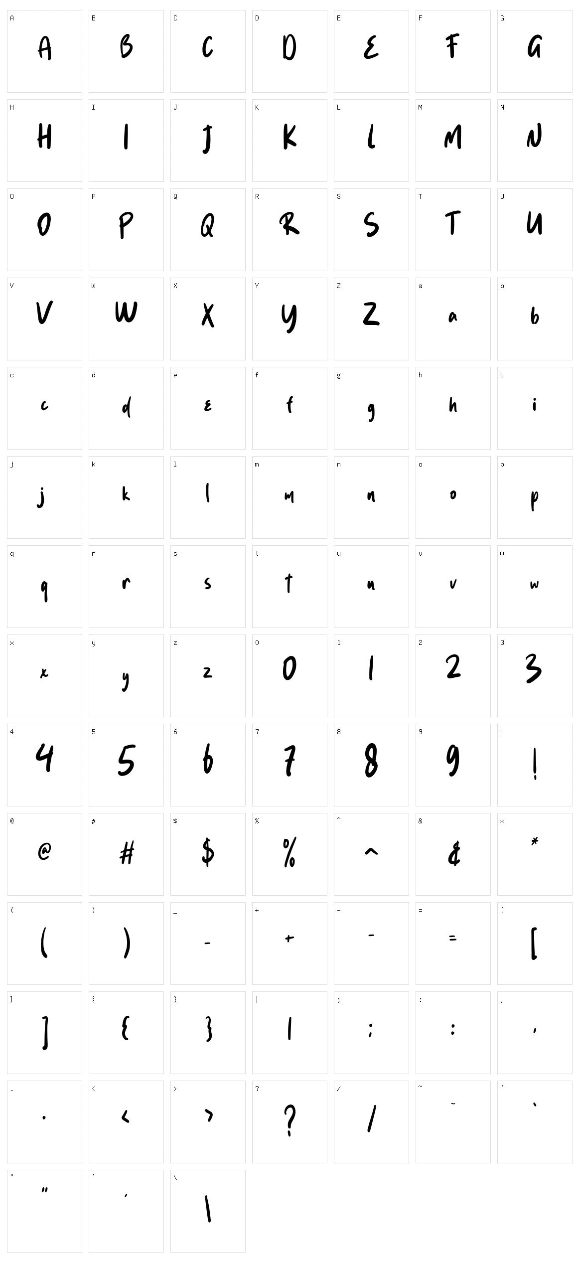 Brenlla Character Set