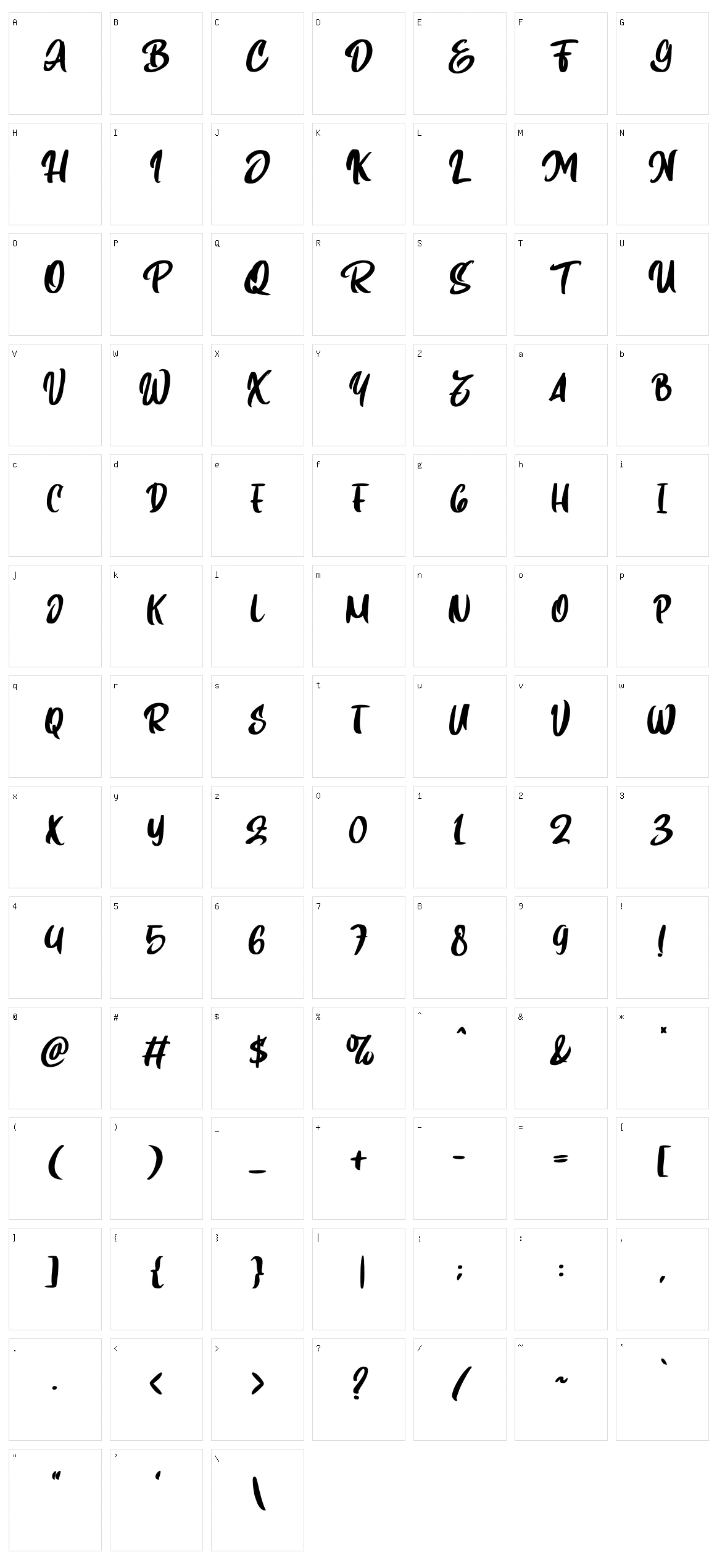 Warox Character Set