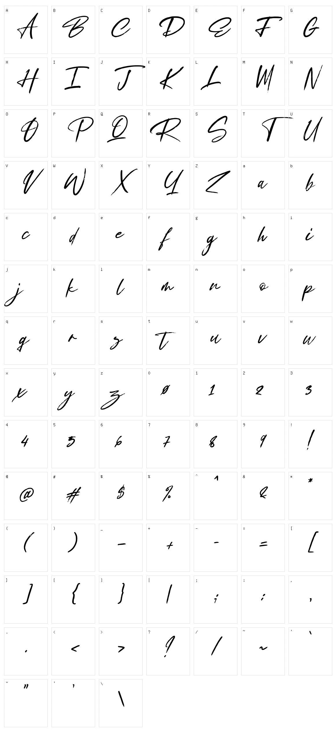 Exstensyon Character Set