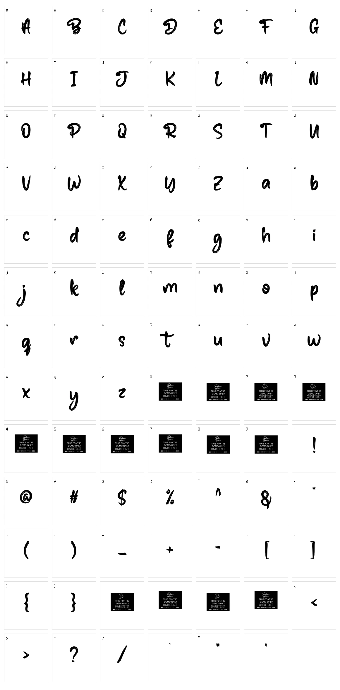 Battog Character Set